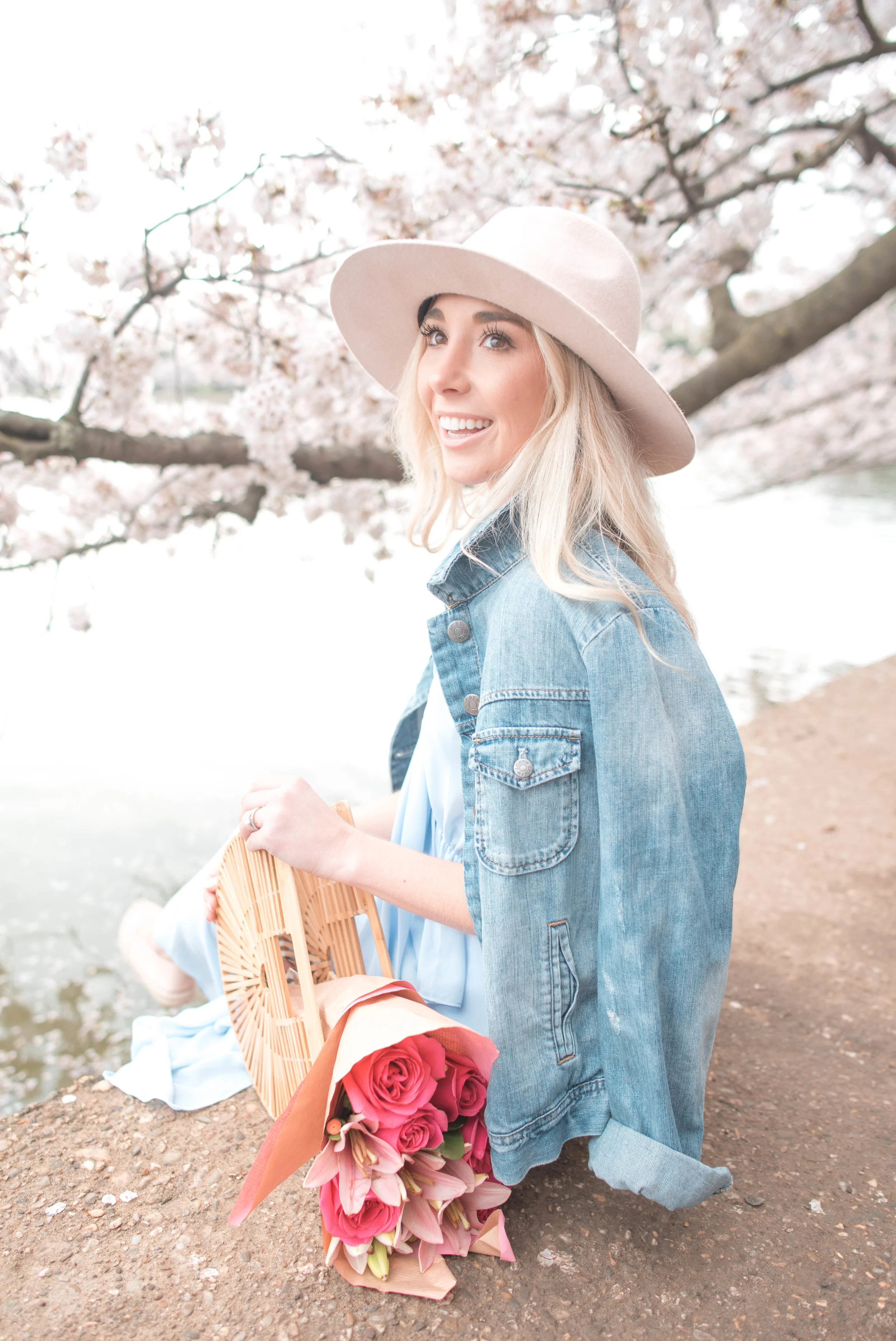 baby blue and pink outfit