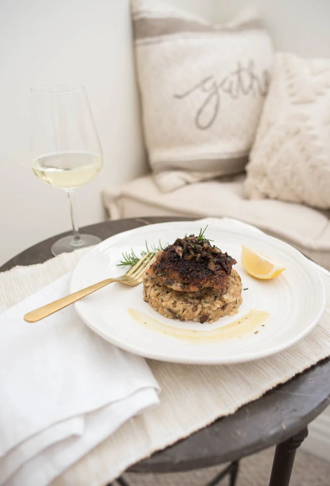 Champagne Chicken Mushroom Risotto