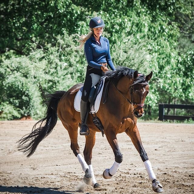 It impossible not to smile when riding this fabulous young #ottb. Thank you @karenslipp for the coaching. Hopefully the world starts up again and #teamparker will get to dance with this guy in Kentucky at the 2020 RRP Makeover and Symposium. #parkhil