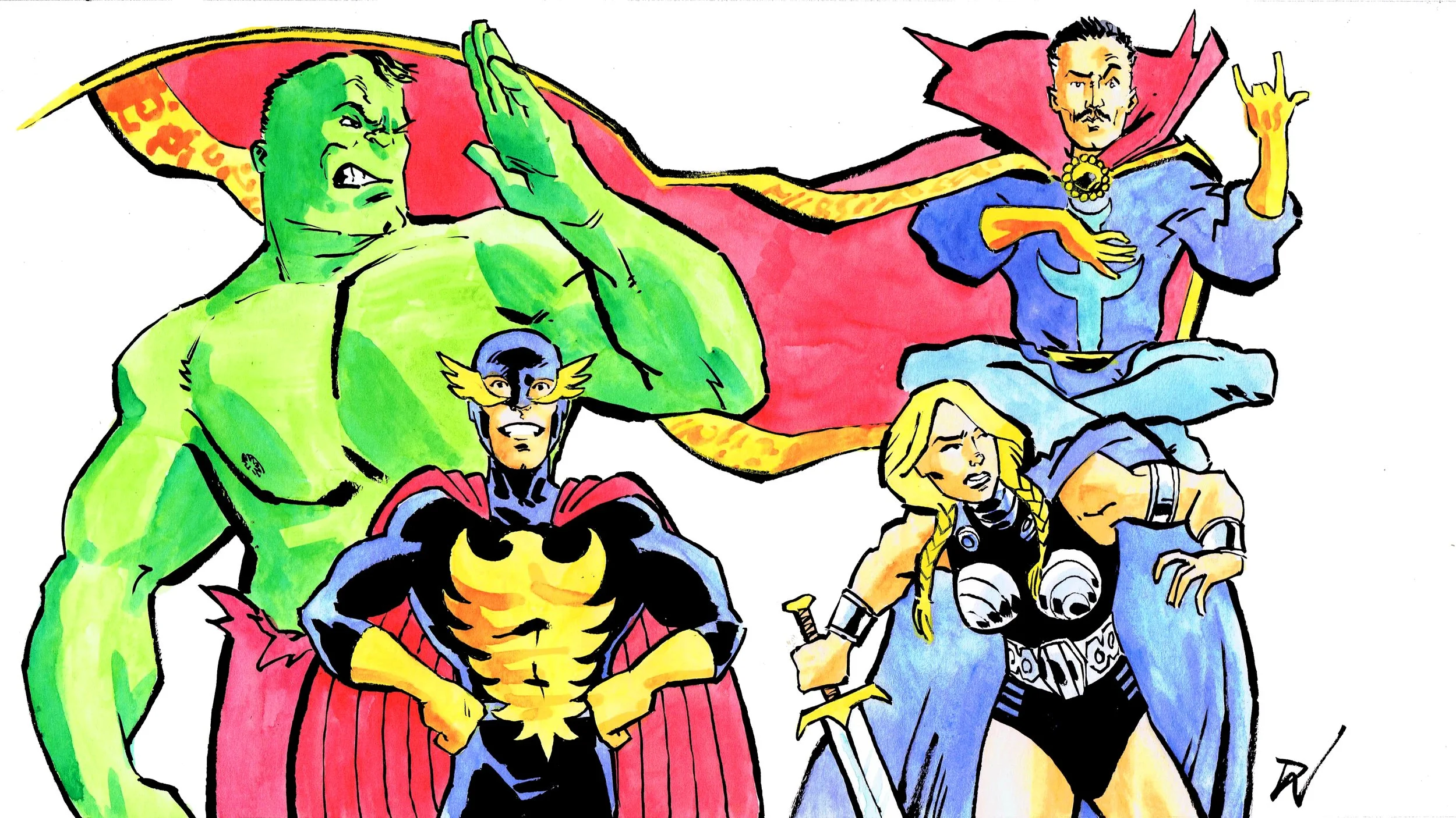 Defenders! Art by David Wynne