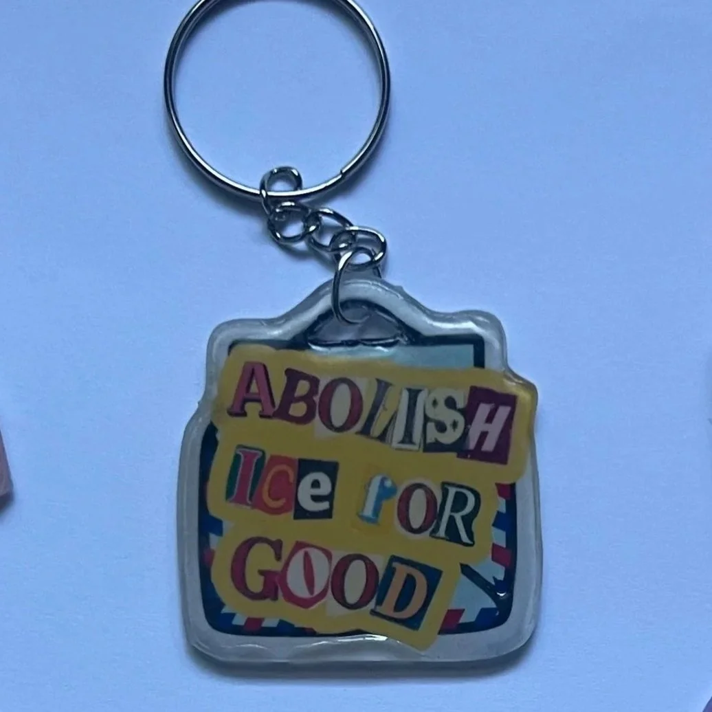 abolish ice keychain