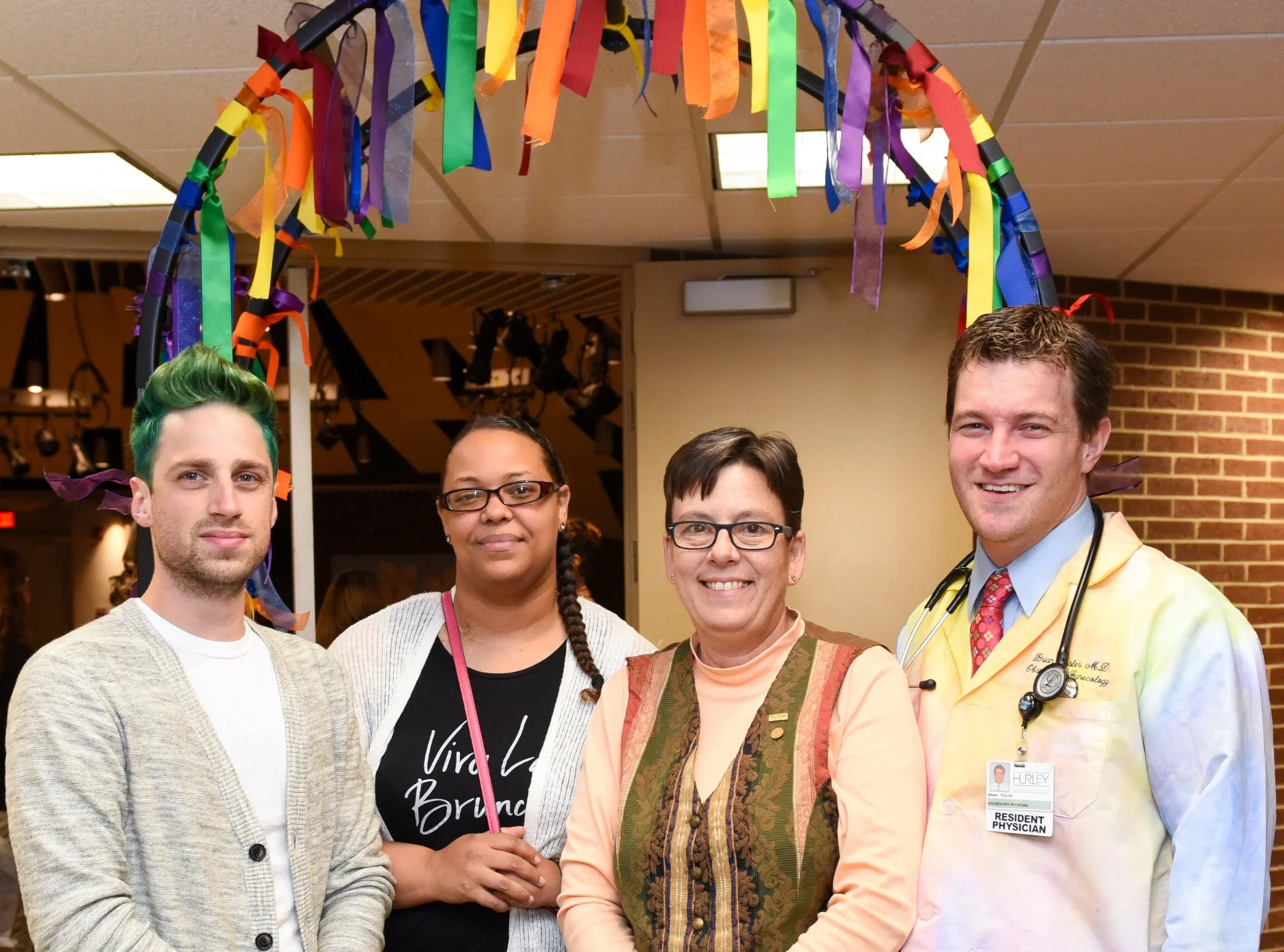  Dr. Tesler with Wellness Services Advocates at Hurley Medical Center's Pride Month