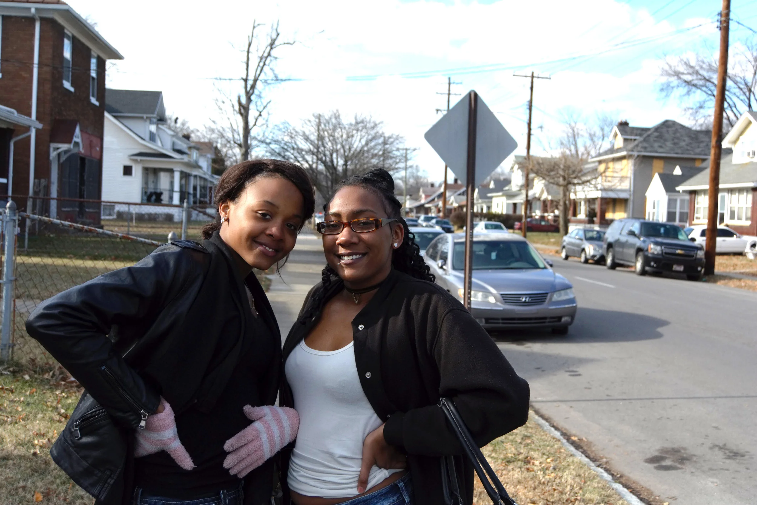 "In 2018, they need to stop the killing, for real. Cause it's like everybody is dropping dead like flies. Like, I came from Detroit to get away from that shit but it's happening down here too. I just want the peace. I want people to be able to walk outside and not have to look over their shoulder every day, thinking that they or their child's going to get killed. Everyday isn't promised. So, everyday, I'm happy to wake up. For my 2018, I'm just trying to finish this year off in high school. I want to get a job and hopefully I'll get my own place." - Angel (right) with Kalia, Shawnee