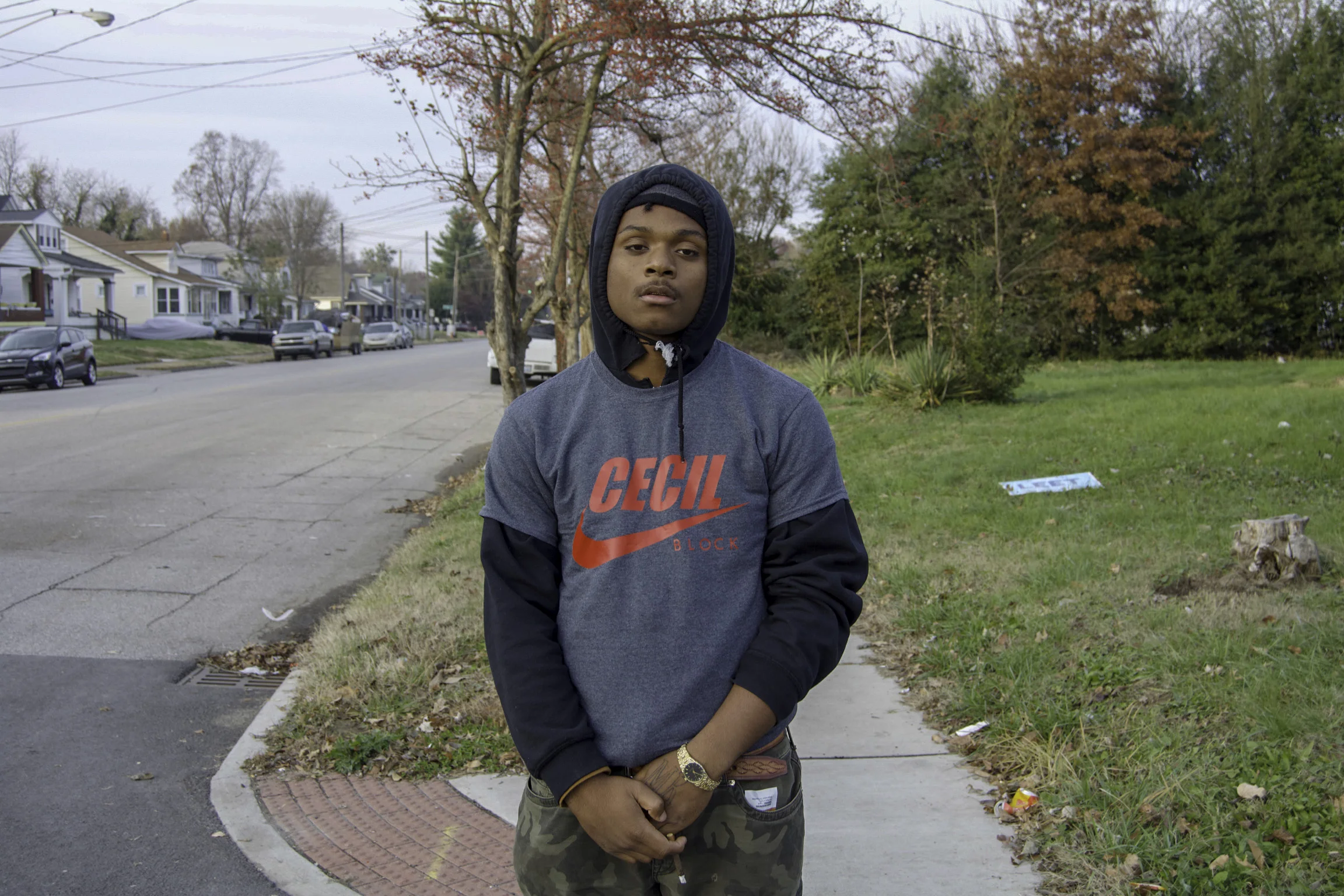 “My life has been rough. Shit, I got stabbed in my knee when I was ten. They stood over me when I was ten. I was just trying to be grown. I jumped off the porch and started fuckin with the older dudes. When I started fucking with them, I started doing older shit. That’s about it. I done been through a lot. I’m trying to find something. Plus, I rap. I want to do that and have a clothing company. I’m trying to get some money, so I can buy the whole hood. I want us to own more of these houses. You got people coming down here and wanting to take over. They don’t even want us out there. I feel like we, as blacks, already gotta strike. People just want us to do something bad and when you mess up once, that fucks up everything. That don’t mean we’re bad people, it’s just that when we do that one little thing, everyone else thinks we’re the devil. We don’t get second chances. They on our ass. The money’s low down here and people feel like they gotta trap. People got charges and shit and can’t get a job. You gotta come out here and get it. Don’t nobody wanna be broke. Why can’t everyone succeed? It’s people, that only have straight histories, that come up. There’s a lot of good people, that I know, that have bad histories.They’re good people and with a past. Man, stay in school. When you’re in school, they love you. Stay in school and stay out the streets. Ain’t shit goin’ on out here, for real. That’s what I be trying to tell kids. I done been through all this shit. Ain’t nothin’ going on.” - Mikey, Chickasaw
