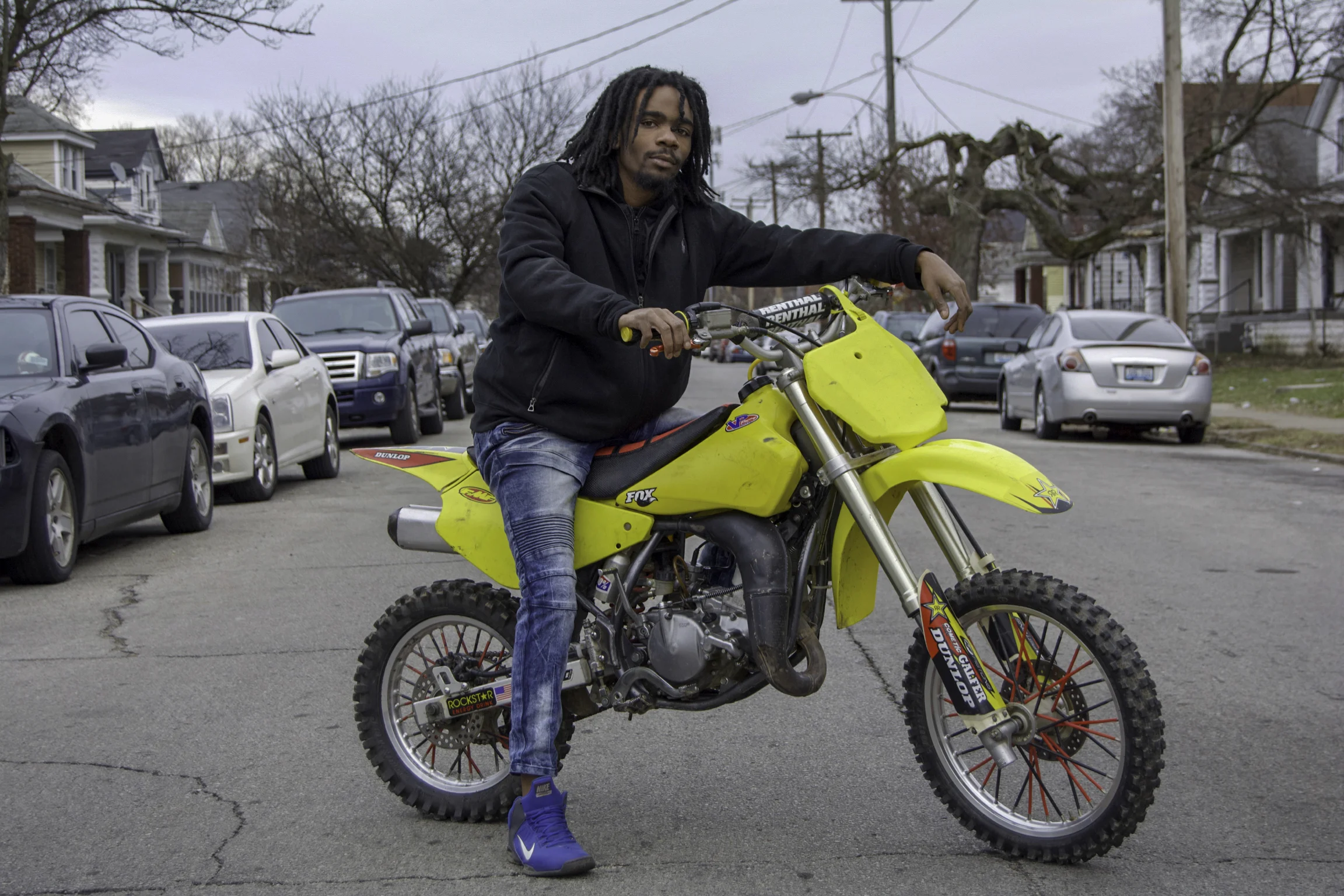 “I’m just trying to promote bikes. If you get on one of these things, it’s hard to get off. You ain’t finna get in no trouble. I’m not looking for no BS. Basically, I just want to see more people in my neighborhood rides dirt bikes and hopefully, get us a trail over here, one day. I don’t wanna keep riding on the streets and worrying about the police. Once you get on one of these, you’re not getting off. This is definitely my passion. It started when I was six years old, when my grandma got me one of those small dirt bikes. When I saw the older kids with their bigger dirt bikes, I always wanted one. The older I got, I would spend my money and buy a bigger bike. I just bought this bike. I just lost a bike, last year, and broke my leg. My leg was broken and I bought another bike and I rode with a broken leg. This is my passion. Regardless, I’m going to ride a bike. I’m not doing nothing else. It’s not like I’m out here, doing anything bad. The police look at us like we’re doing something bad but I’m not bothering nobody. You got cars with mufflers and all extra types of exhaust modifiers and stuff. I don’t come out late at night or very early in the morning; the afternoon is good for me. I don’t bother nobody, man. I want everyone, around me, to ride because it’s boring doing it by yourself. I want to start my own garage and work on them. Once you get everybody on it, I’ll get you running for free but after that, throw me a little something and I’ll work on your bike. I want to get me a little garage. We don’t have nothing down here that will fix this. I gotta work on this by myself. There’s no where, around here, that I can take this bike to. There’s not one professional place for it. I gotta do it myself. Find you a passion. If you find a passion, you’ll stay out of harm's way. If you find a passion, you’re gonna wanna do it all the time; it’s like an addiction. You’re not worried about nothing else going on around you. When I’m flying through these streets, I’m having fun. I’m not even looking at what’s going on around me. All I know is me on this bike, on this road.” - Jeff, California