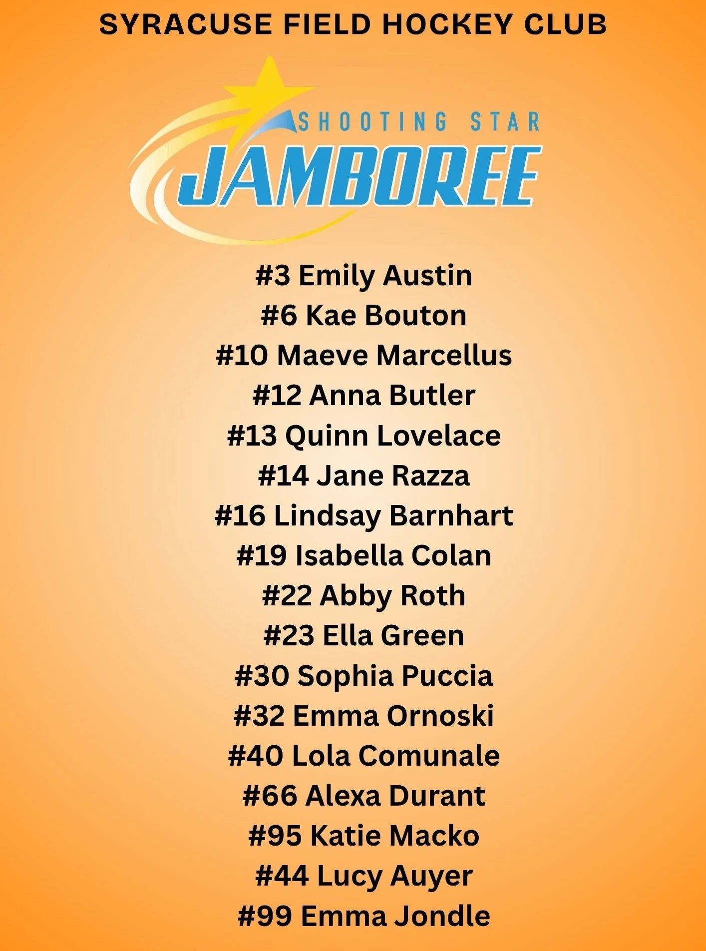 U19 Roster is Ready 🏑....Let's Go!!!

Shooting Star, here we come💫