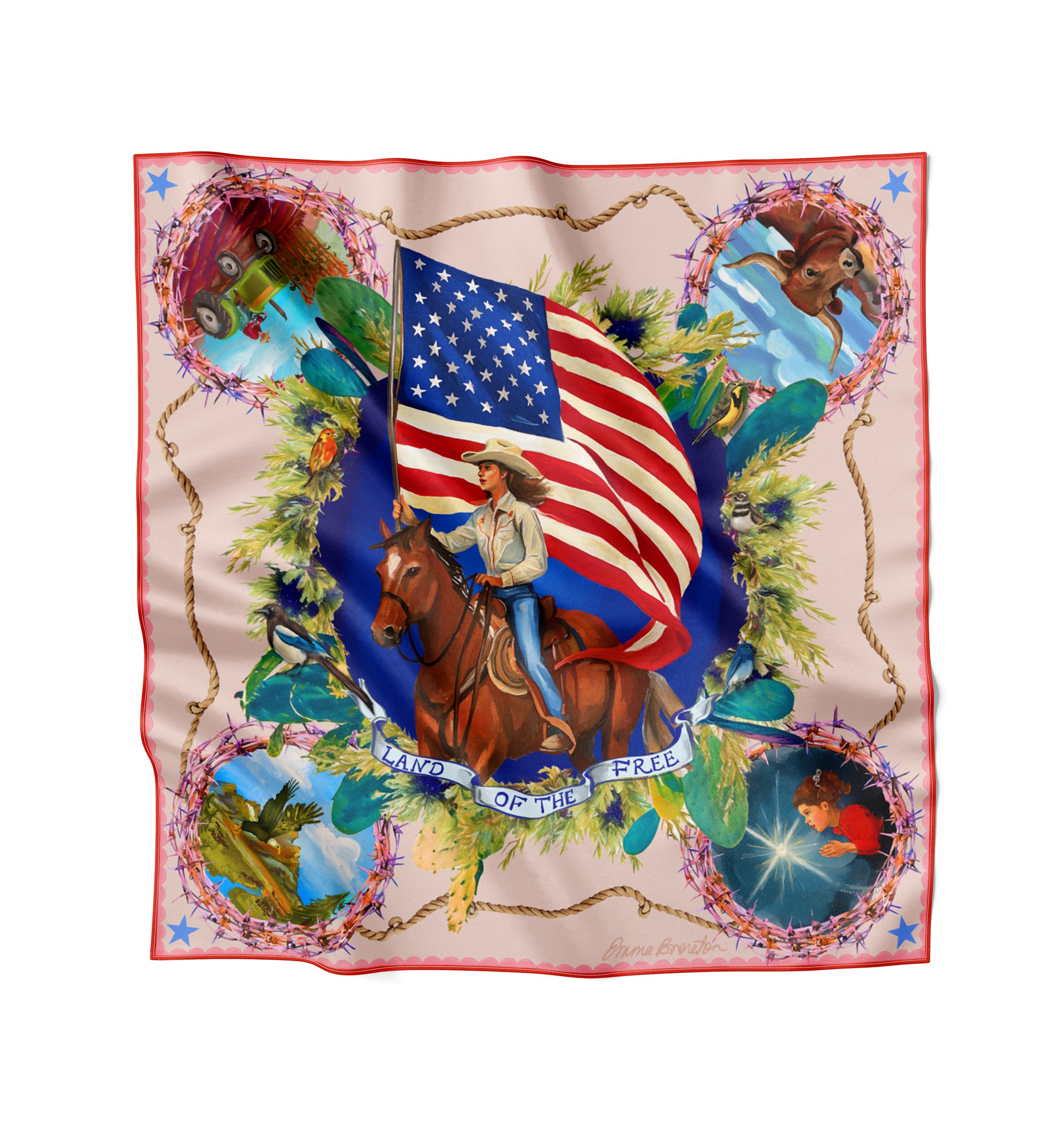 Land of the Free – Limited Edition* 100% Italian Silk Wild Rag (22x22)