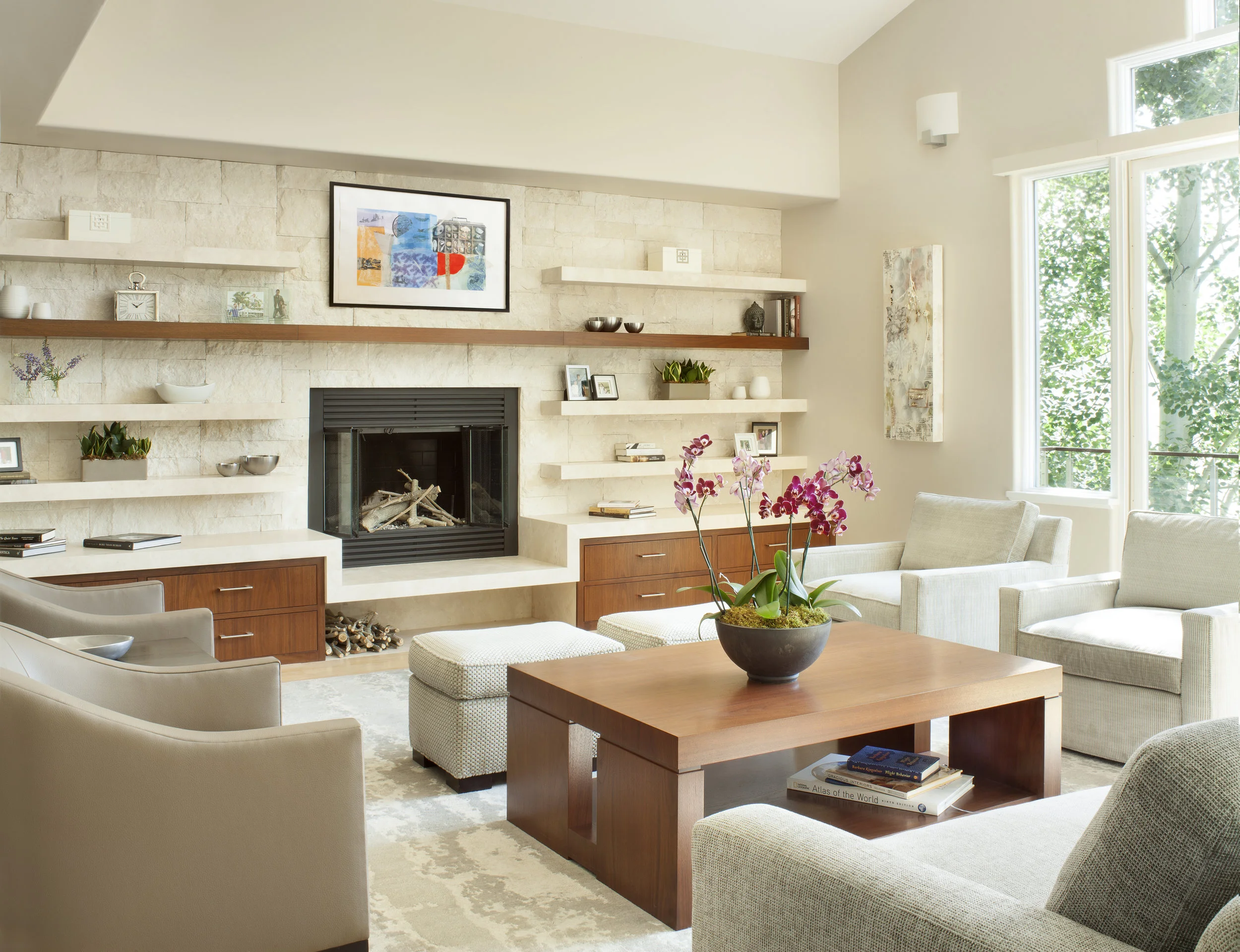 mountain modern living room after