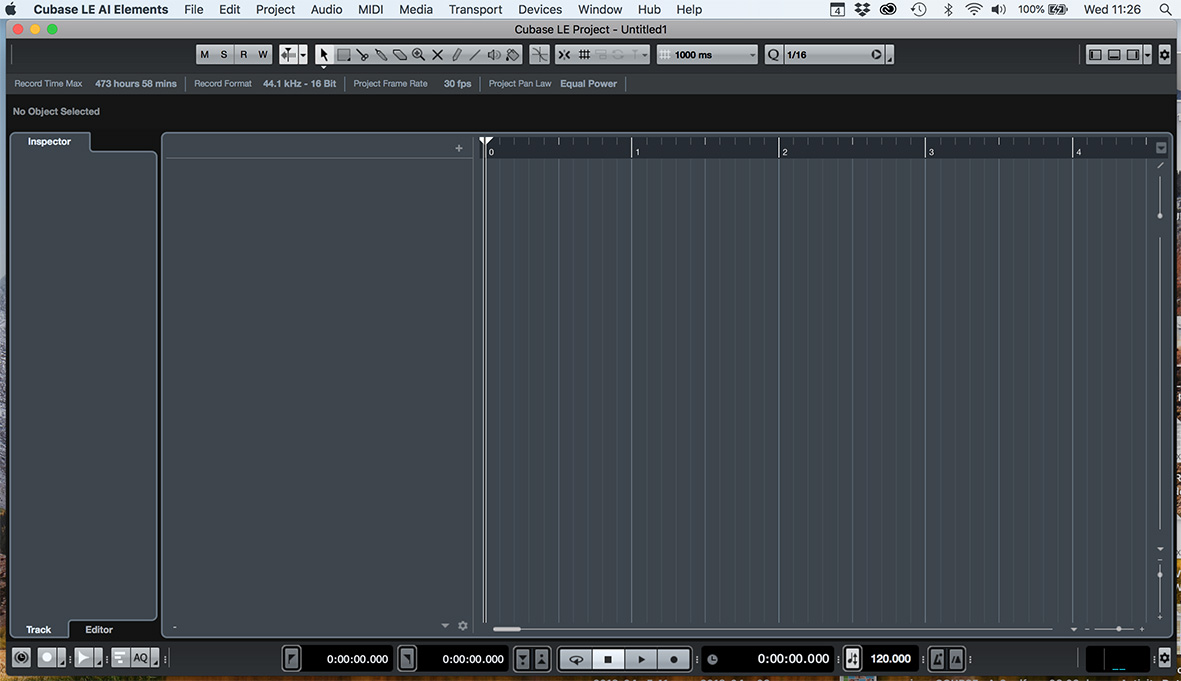 Empty Cubase project