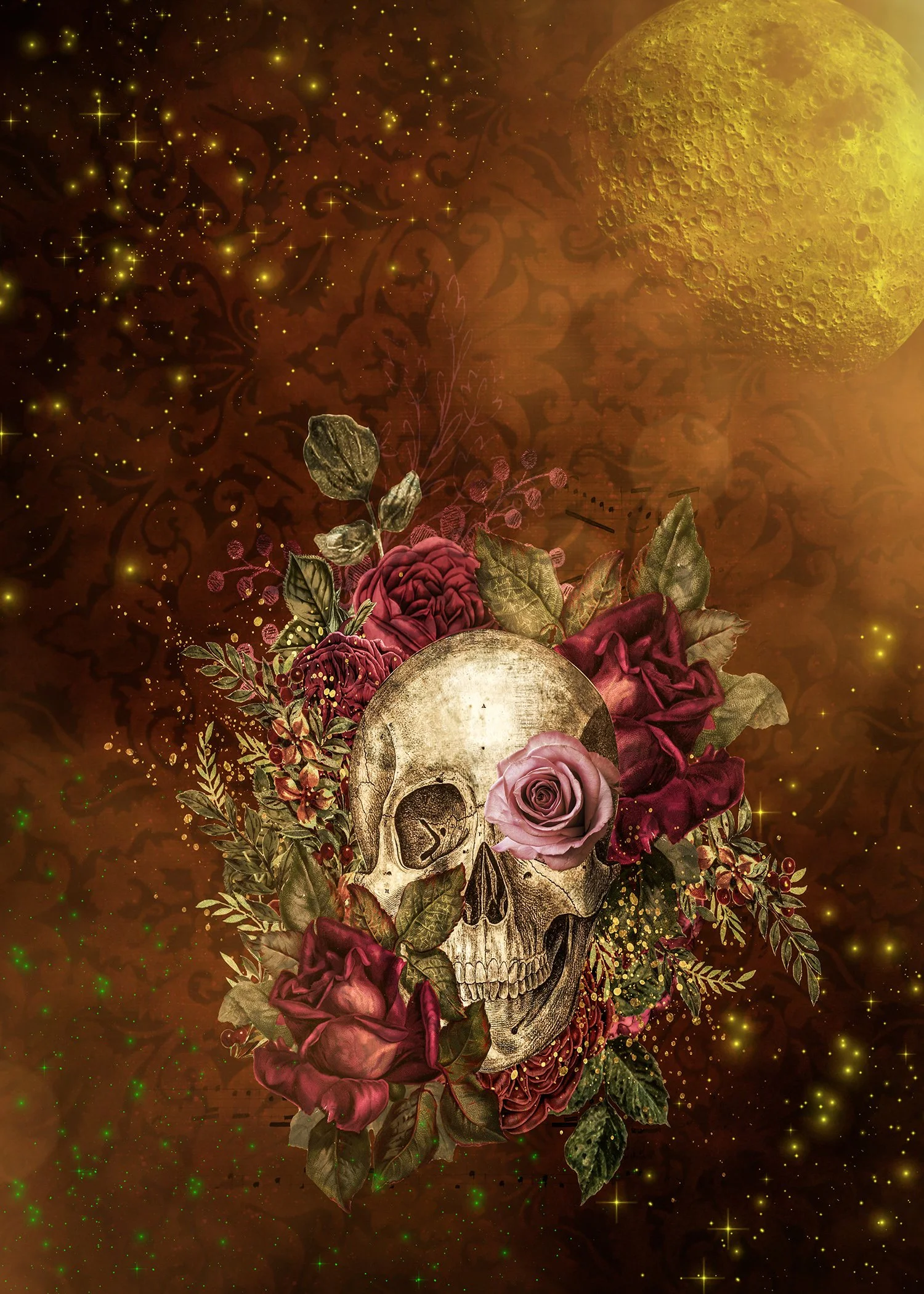 Red Rose Skull