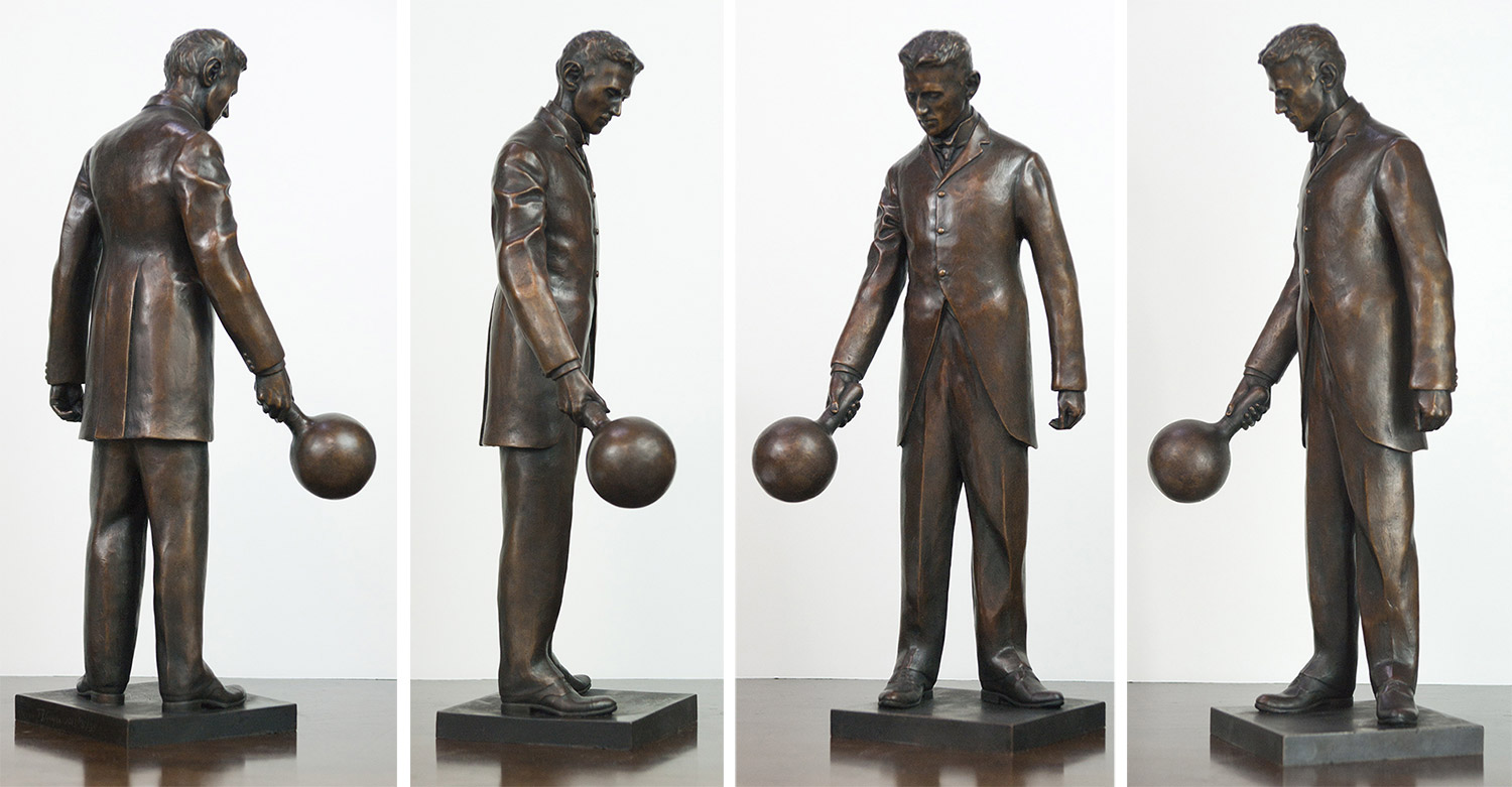 The 18" bronze replica for four different angles. The replica holds all the fine detail of the 7-foot statue