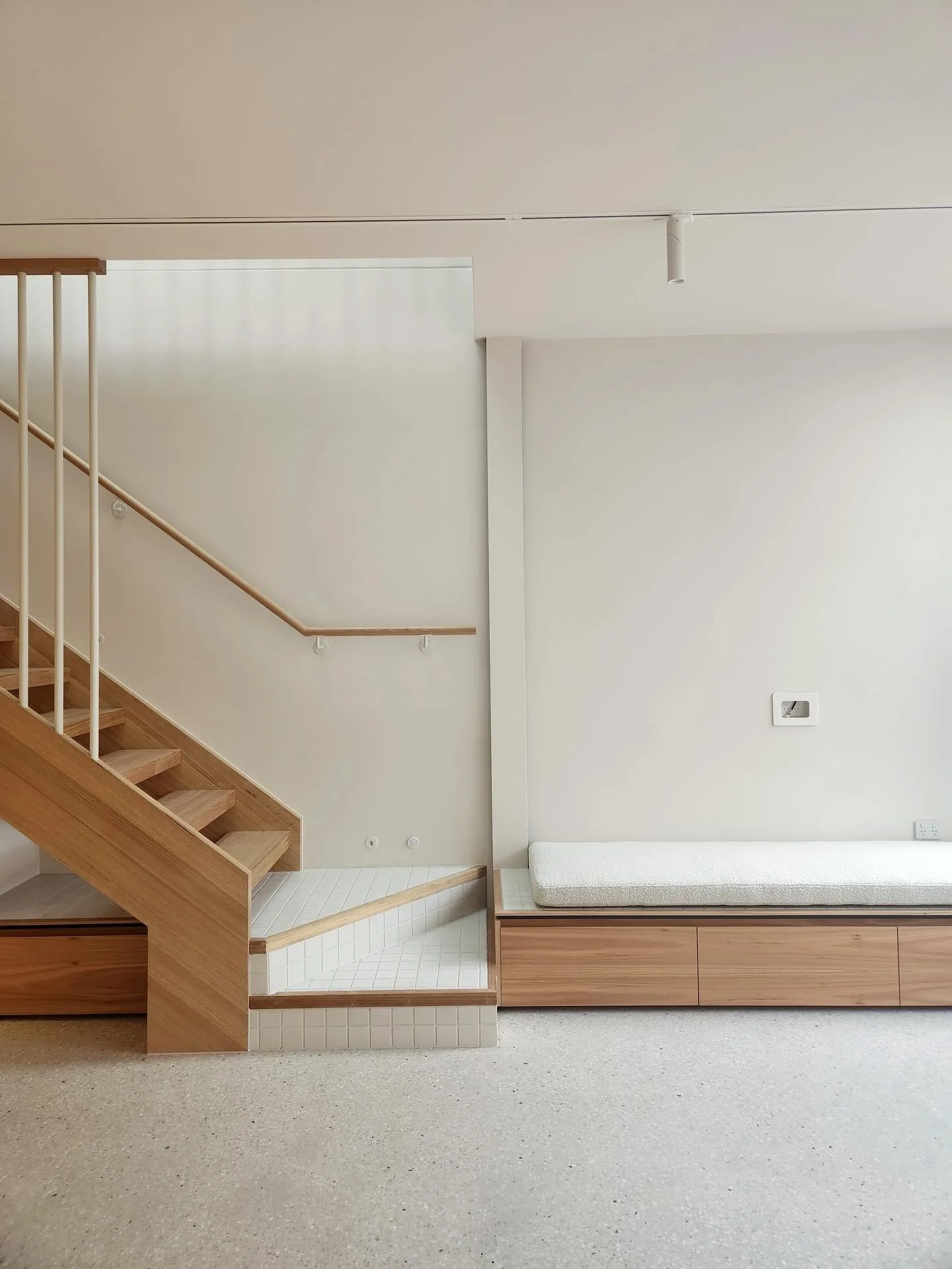 We are so excited to hand over another North Melbourne house with @parkerbuildingmelbourne - some sneaky photos while we wait for it to be photographed #watchthisspace @porterspaints @instyle_au fabrics @academytiles @k_boylekitchens @krneta.com.au @