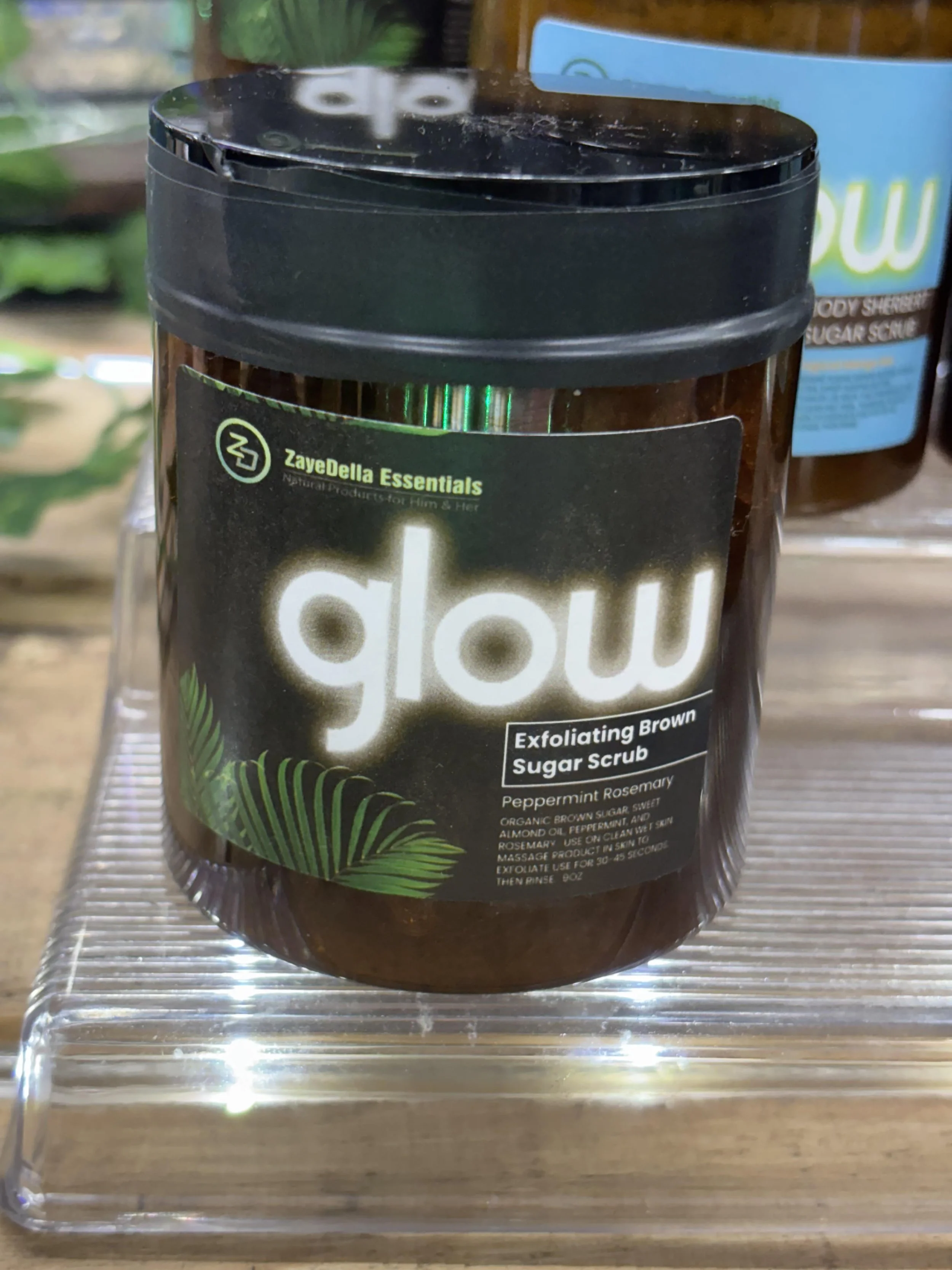 9oz Peppermint & Rosemary Glow Exfoliating Brown Sugar Scrub