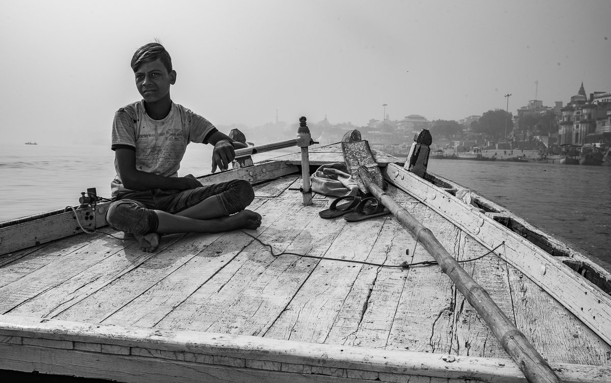   Boy at Helm-On the Ganges, Varanasi,    ©️ 2023 