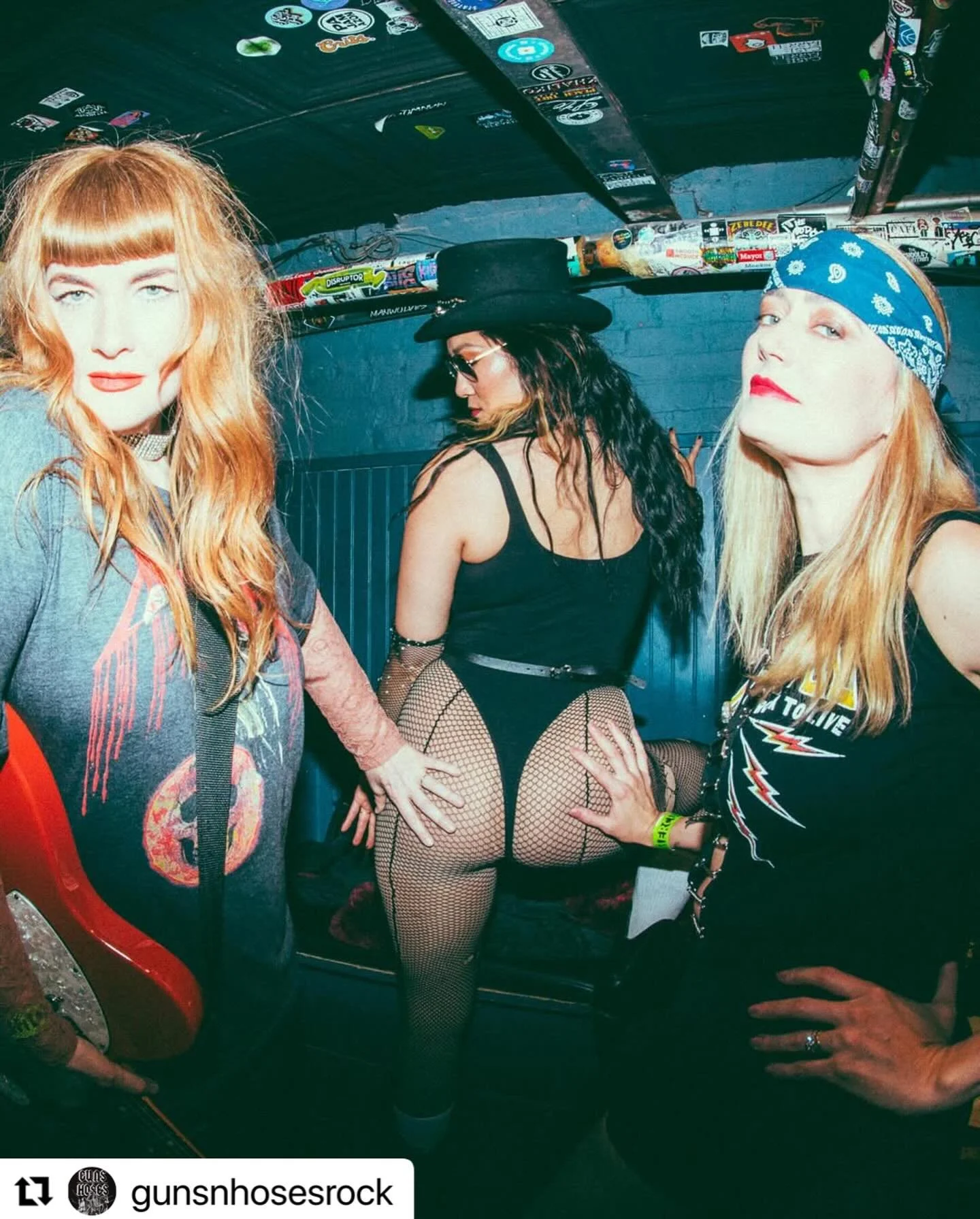 My friends at @gunsnhosesrock are playing @brooklynbowl this Thursday presented by the amazing @womenthatrock !!

I&rsquo;m out of town 😭!