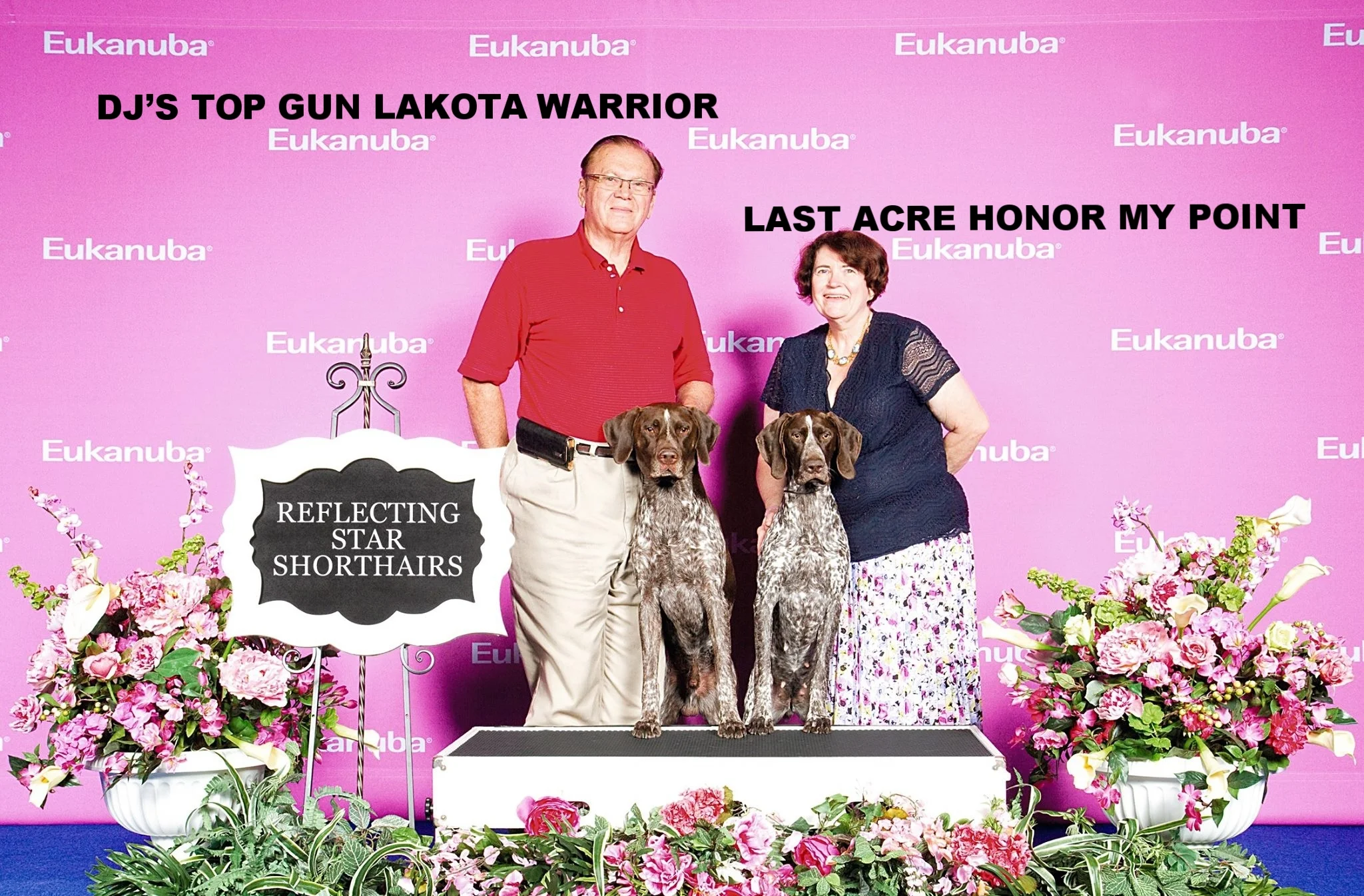 LAST ACRE HONOR MY POINT (Owner: LINDA & GLENN YUNASHKO) IABCA NATIONAL CHAMPIONSHIP IABCA HONORS CHAMPION IN BRONZE IABCA INTERNATIONAL CHAMPIONSHIP IABCA HONORS CHAMPIONSHIP DJ’S TOP GUN LAKOTA WARRIOR (Owner: LINDA & GLENN YUNASHKO) IABCA HONORS CHAMPION IN GOLD IABCA HONORS CHAMPION IN SILVER IABCA HONORS CHAMPION IN BRONZE