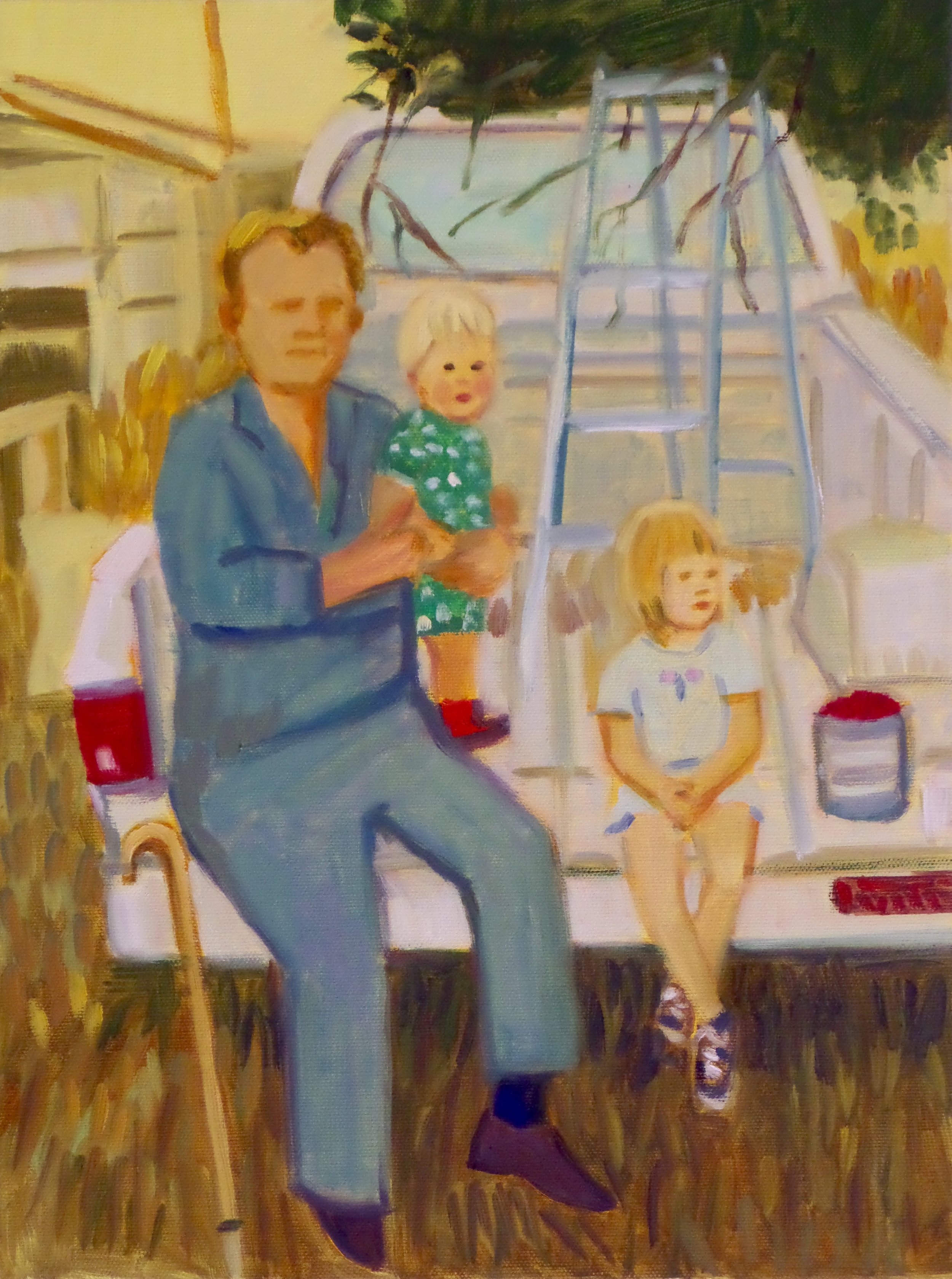 Picking Cherries in Tucumcari oil on canvas 11 x 14" 2016