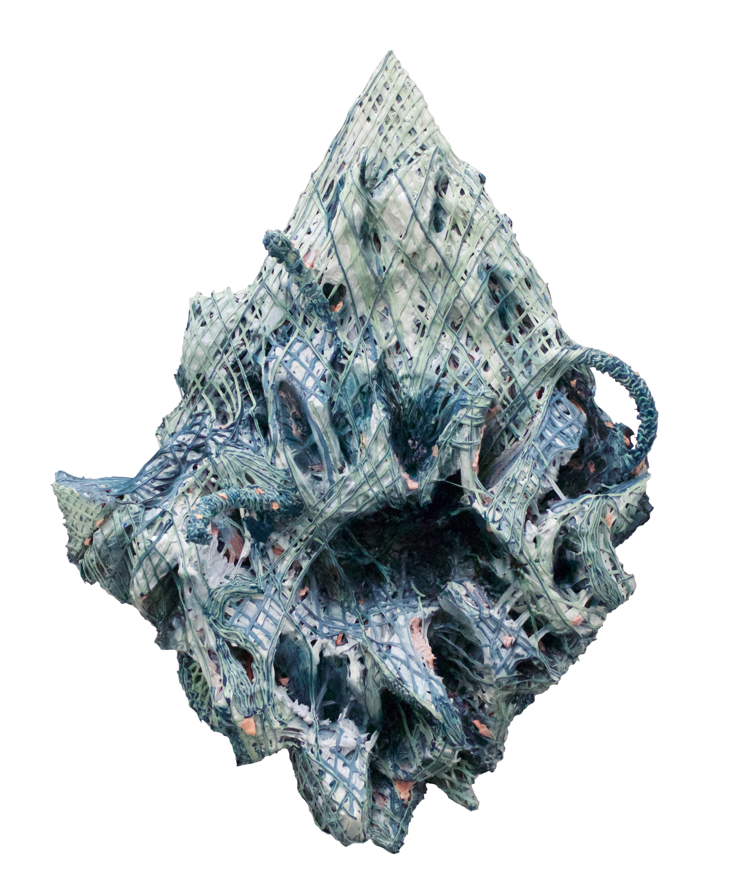 Gypsum 1 acrylic, stone, ceramic, foam on panel 24 x 16" 2016