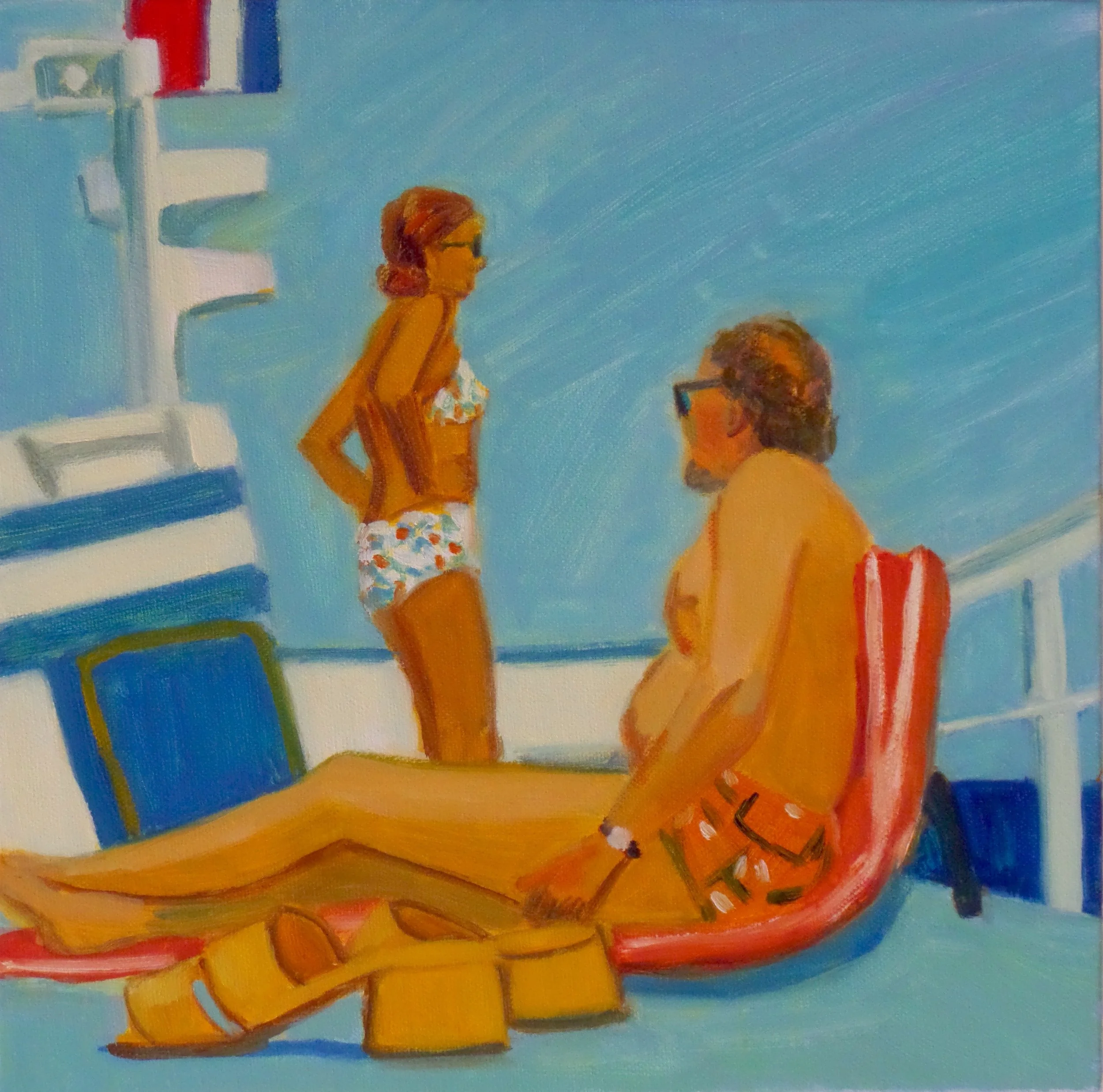 Cannes 1972 oil on canvas 12 x 12" 2016
