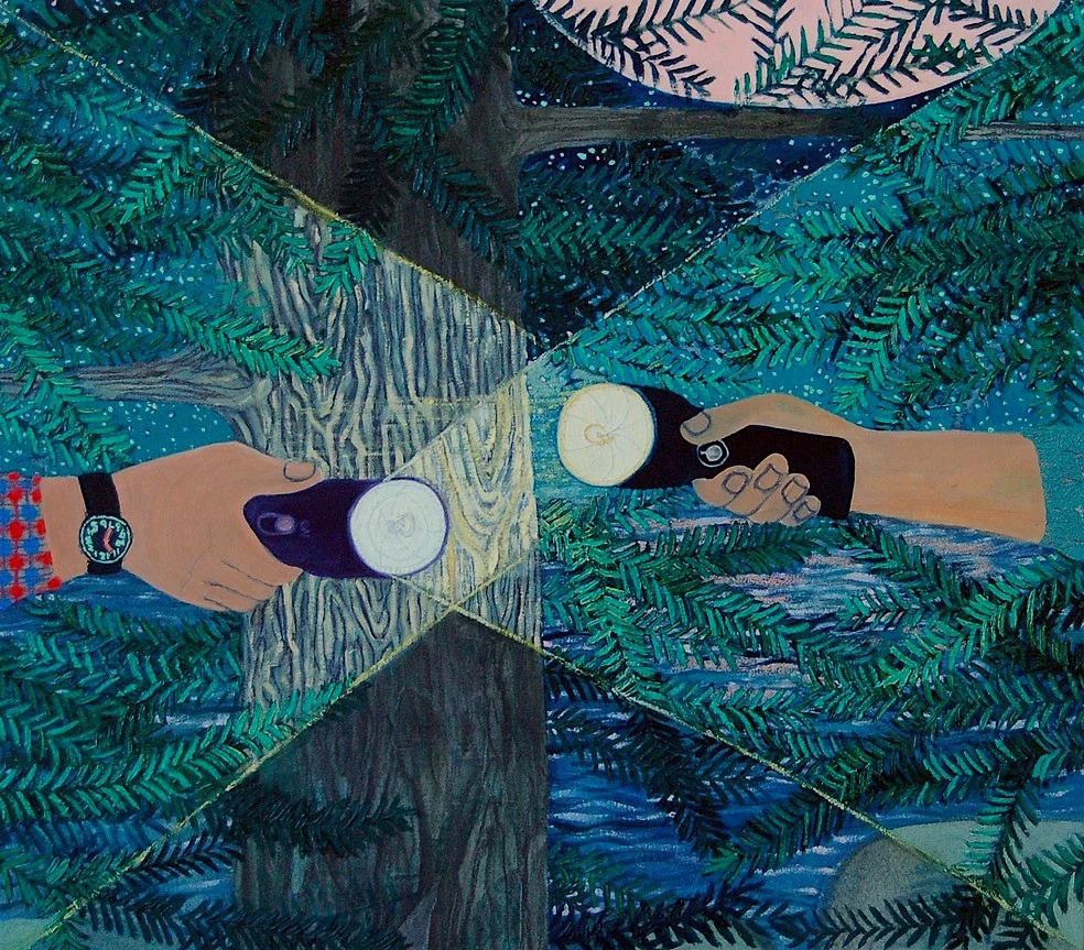 Found You Oil and paper on canvas 30in x 34in 2015