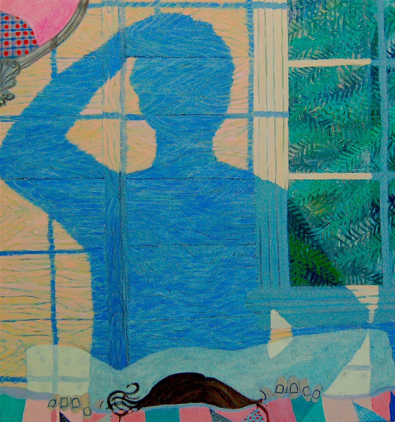 Morning Shadow Oil and paper on canvas 32in x 30" 2016