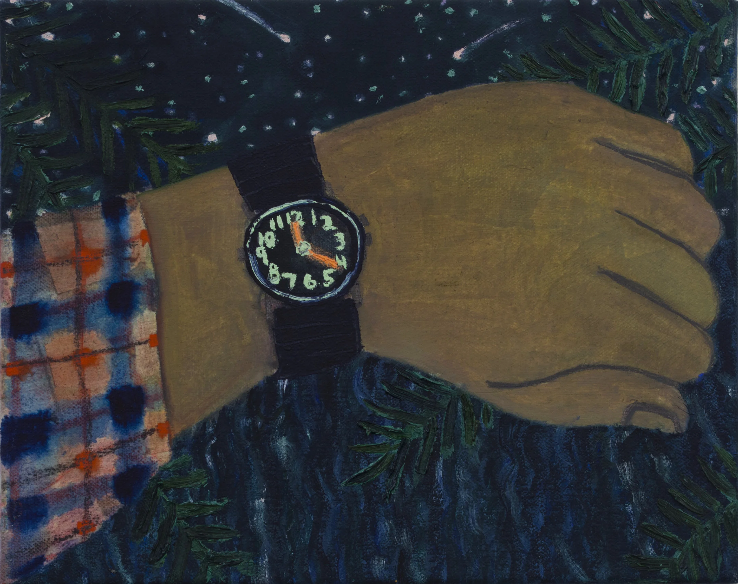 Night Watch Oil and paper on canvas 8 x 10" 2015