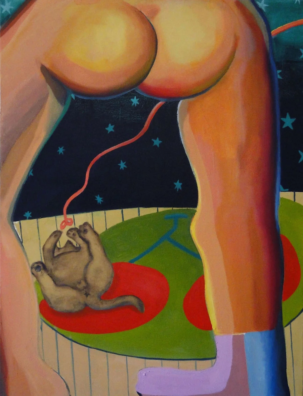 Play with a Cat oil on canvas 26 x 34 inches 2017
