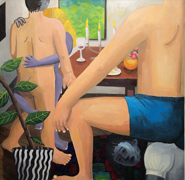 Potluck Party oil on canvas 50 x 50" 2015