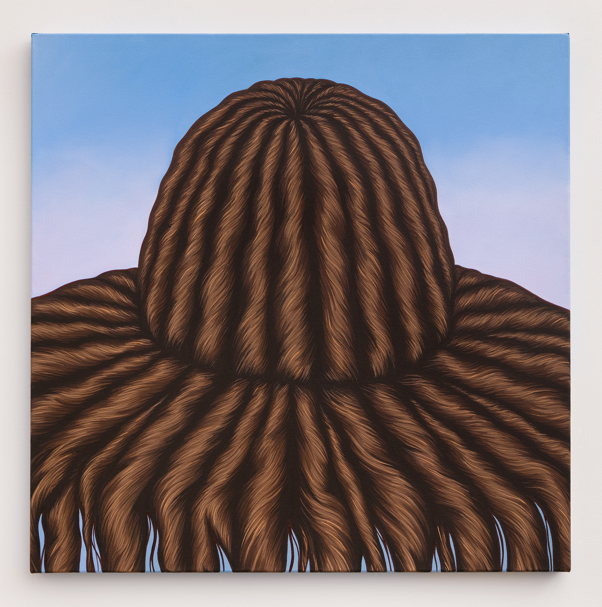 Hairy Hat acrylic and oil on canvas 30 x 30 inches 2017