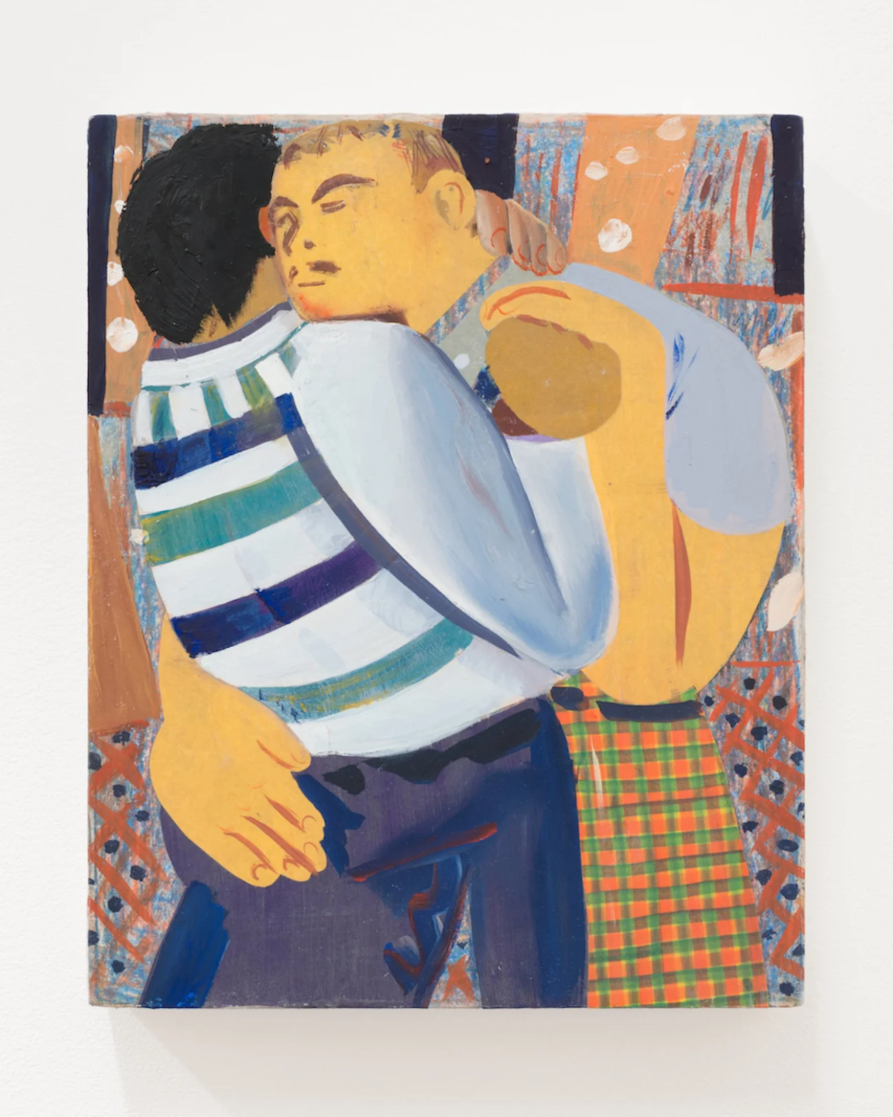 Slow Dance at Selena's oil, crayon, and cut paper on panel 10 x 8inches 2016