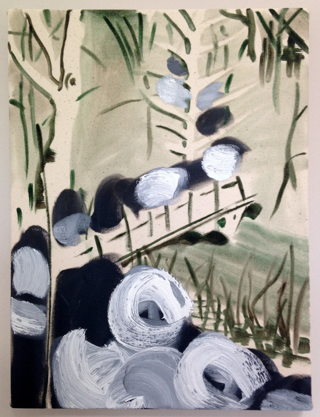 Quiet walk in the park 40 x 30 cm oil on cotton 2017