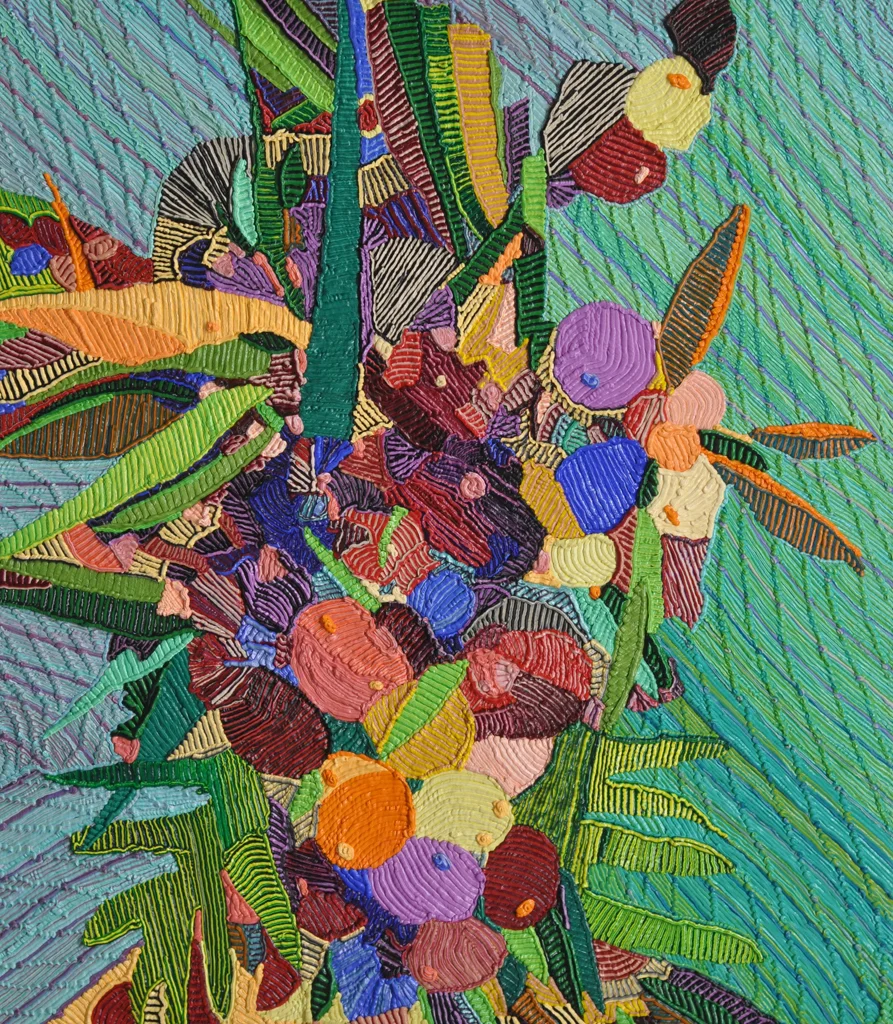 Oranges, Apples and Leaves oil on canvas 31 x 27 inches 2016