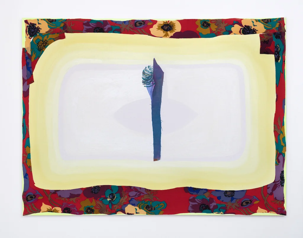 A Torch for You oil, acrylic, dye and spandex on stretched canvas, 30 x 40 inches 2017 Photo by Maggie Shannon