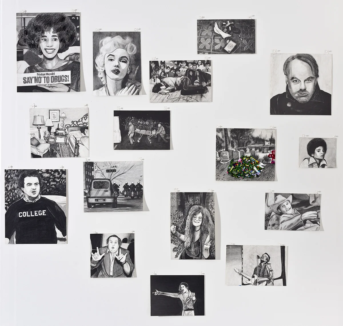 Addicts and Overdoes Series Pencil on paper 2014 to present