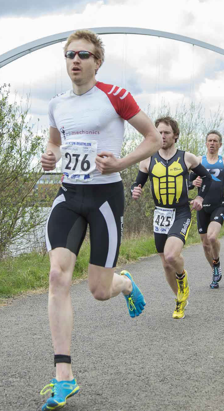Dr Thomas Hughes competing at Stockton Duathlon 