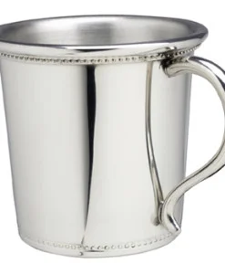 Pewter Beaded Baby CupAmerican-made Pewter baby cup. This beaded design has classic lines and is one of our best selling pewter cups.  Pewter does not tarnish so this baby cup won’t require polishing and will stay shiny forever.  Come…
