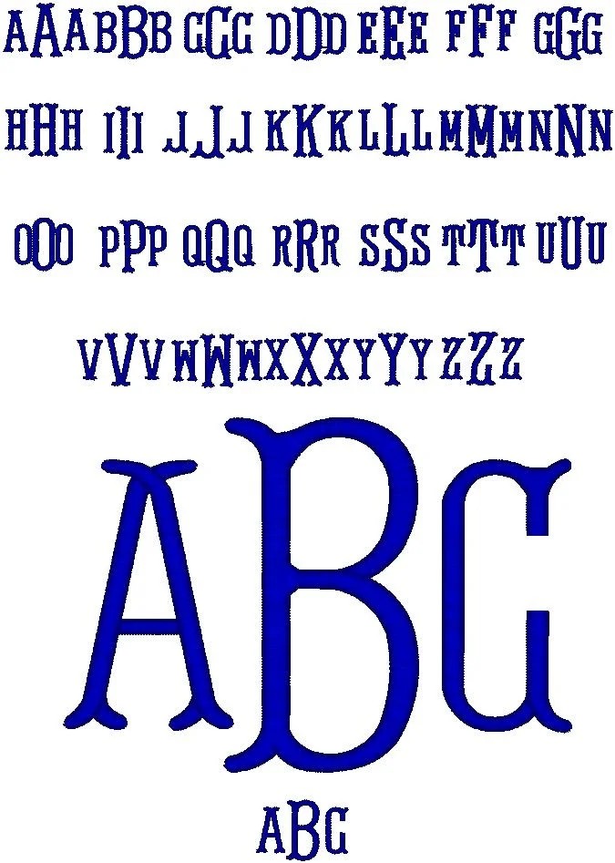 Serif Monogram - Click to see all of the characters. I would avoid using L's and J's with this font