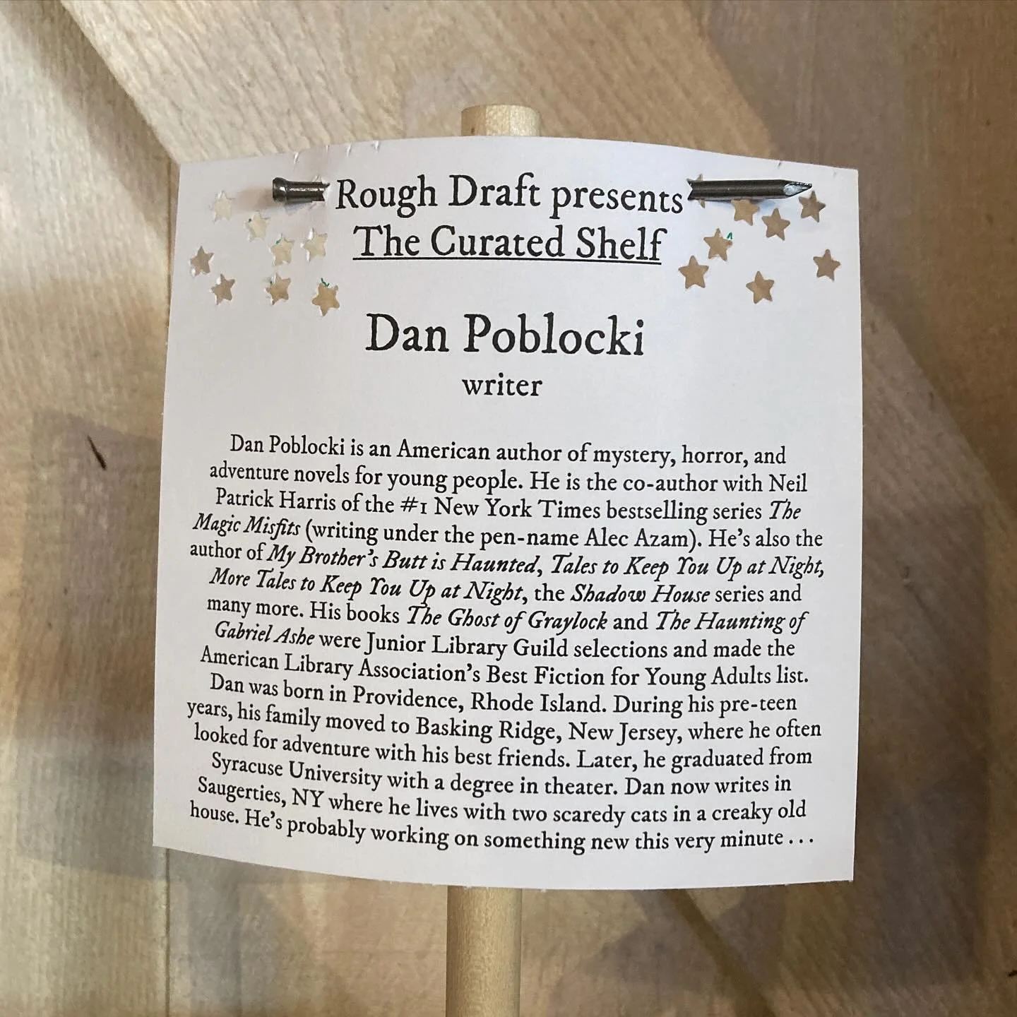 October is the spookiest month which is why it&rsquo;s fitting that the spookiest kids author in our neck of the woods is the curator for this month&rsquo;s Curated Shelf! 

Dan Poblocki is the author (most recently) of MY BROTHER&rsquo;S BUTT IS HAU