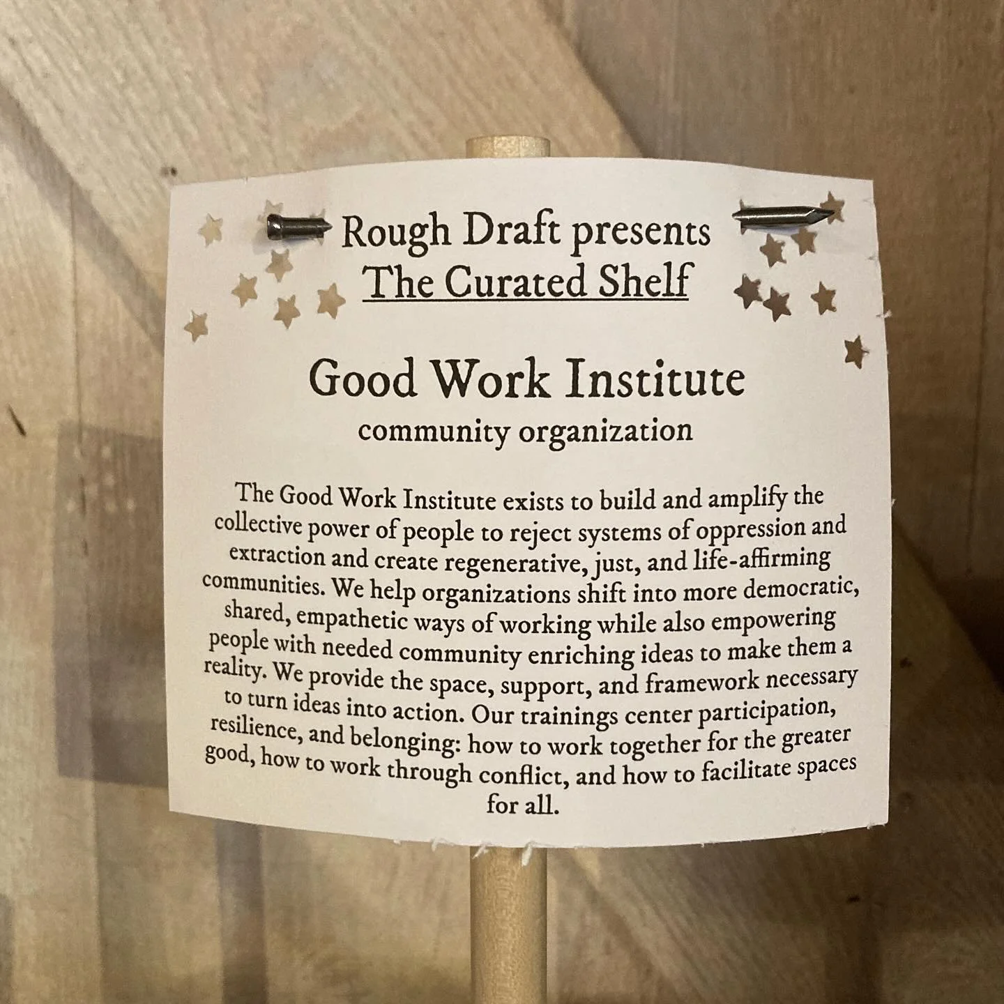 As we head into the Gathering Times, it seemed like a no-brainer that our November Curated Shelf should be from our friends and comrades at @goodworkinstitute 

The Good Work Institute exists to build and amplify the collective power of people to rej