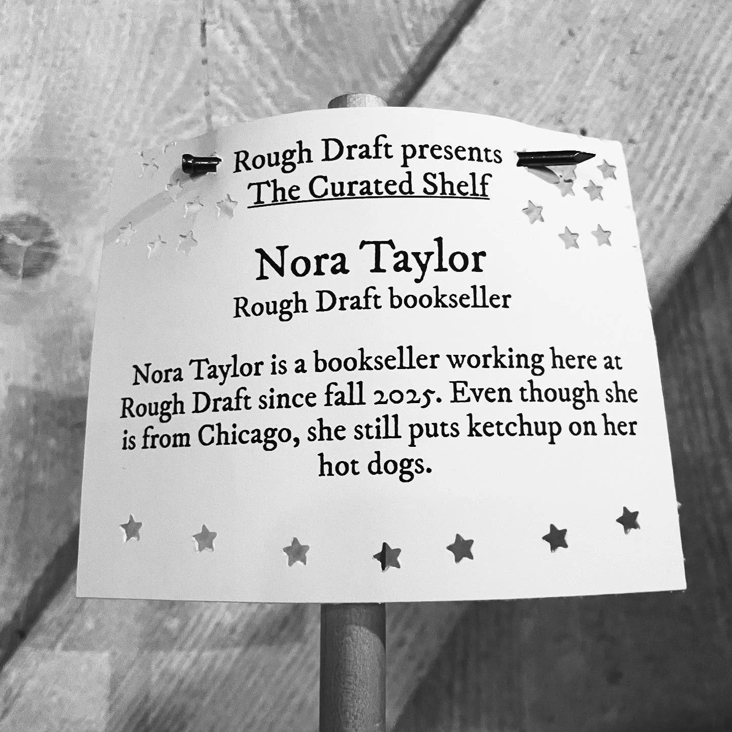 Honored to have this month&rsquo;s #CuratedShelf trimmed by our very own Nora!

It&rsquo;s not often that we add a new bookseller to our small but mighty team, but when Nora found us last year, we knew we&rsquo;d struck gold.

Besides an impeccable t