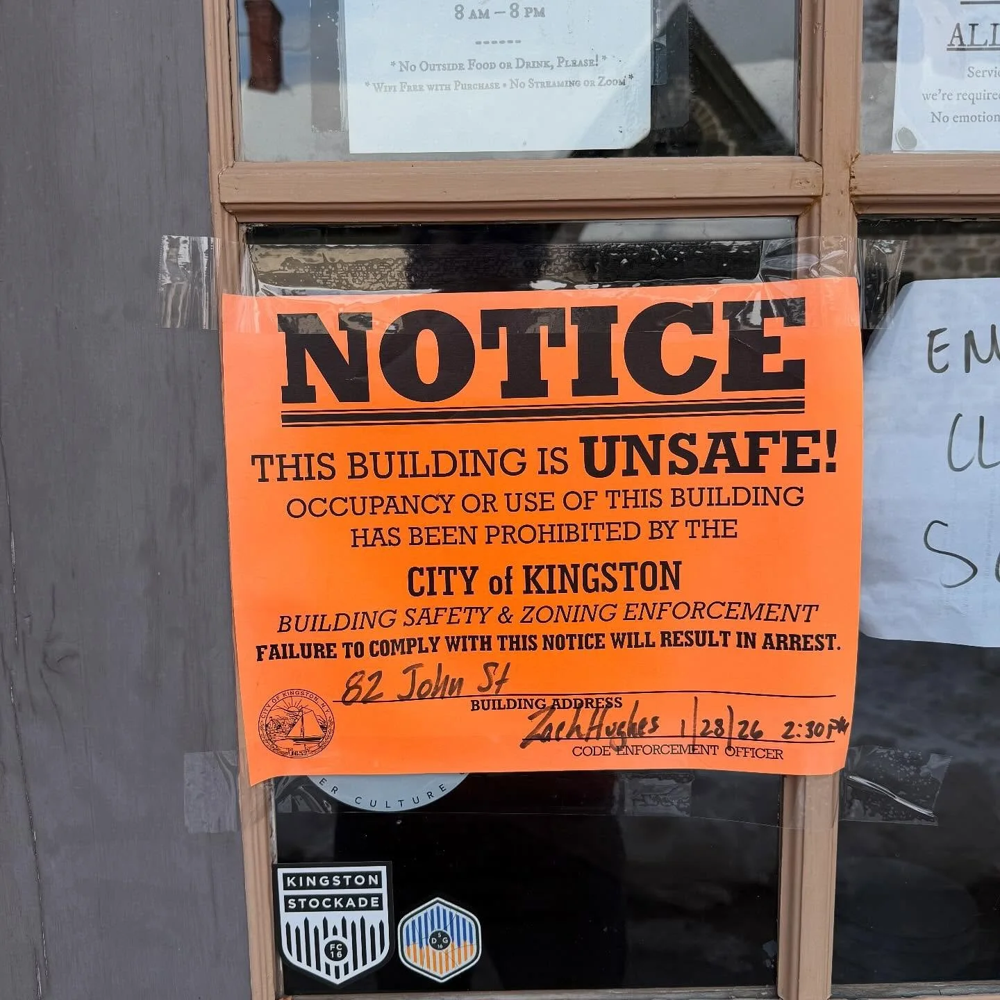 When the vacant building above you apparently has no heat on, and temperatures are dipping below zero, pipes may burst.  Who could have predicted that?

Well it happened today, and now our space needs a lot of work done.  We&rsquo;re still gathering 