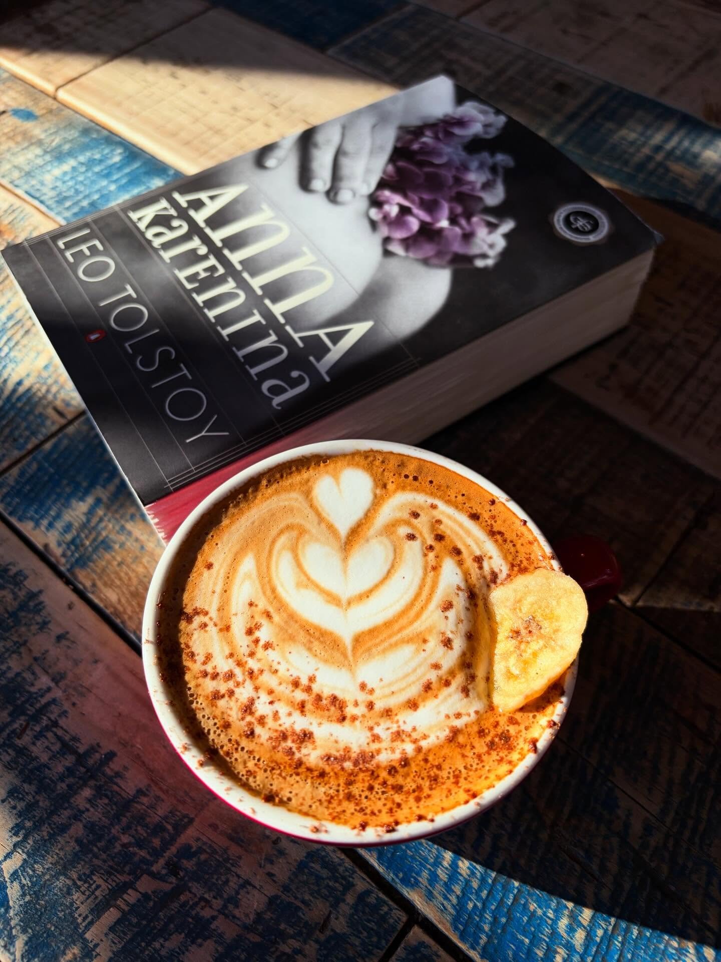 An absolute banger of a latte, and candidate for best drink name of all time:

Banana Karenina 🍌 

We revamped a favorite from a few years back, this version with @counterculturecoffee espresso, real banana, @biscoff cookie butter, Chinese five-spic