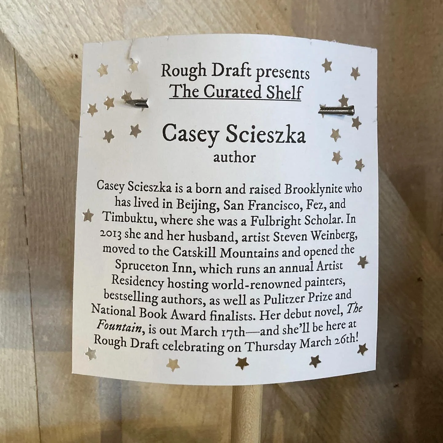 A special Curated Shelf this month, from long-time #friendoftheshop&mdash;and imminent debut novelist!&mdash;Casey Scieszka!! You might know Casey from @sprucetoninn, the hotel she runs with her husband Steven Weinberg, but you'll *definitely* know h