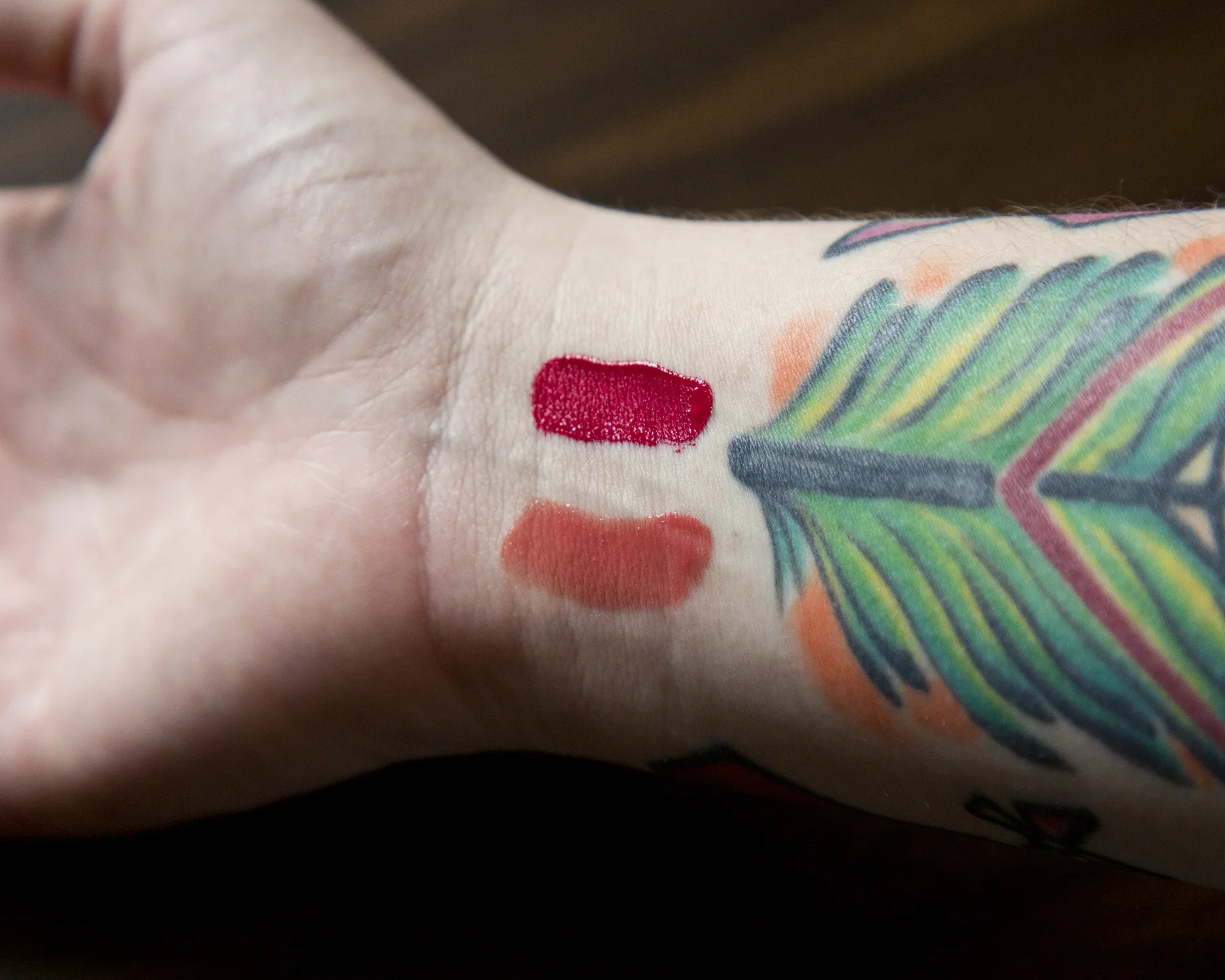 ColourPop Ultra Satin Lip in London Fog on top and Doucce Lush Lip Gloss in Glistening Petals on bottom