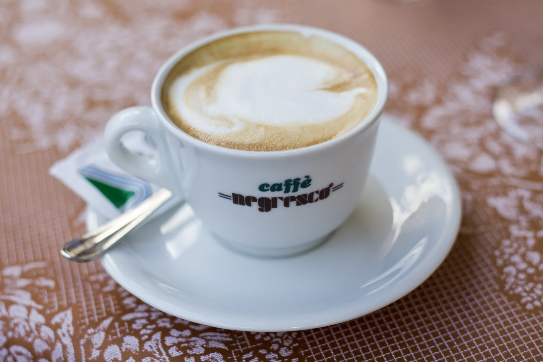 Some much needed cappuchino at a cafe outside of the Pantheon
