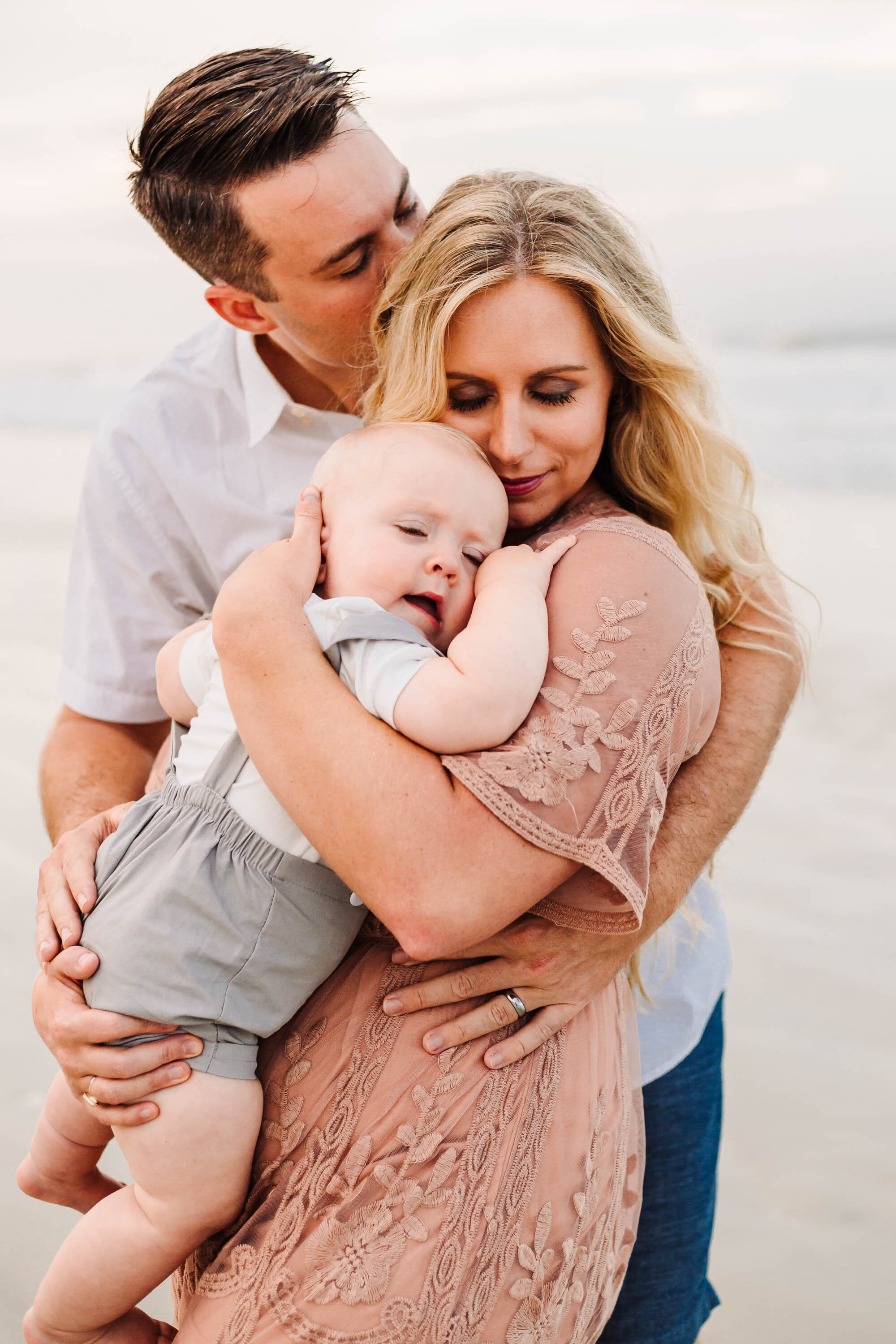 family on beach 