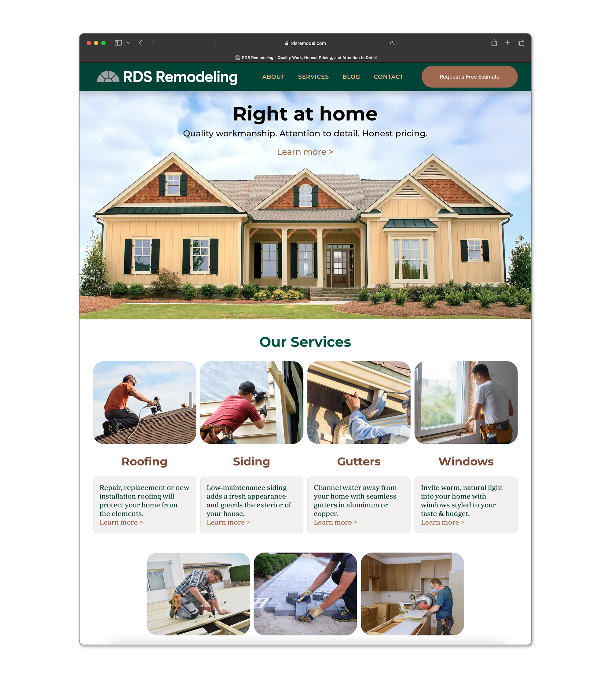 Website Design for RDS Remodeling