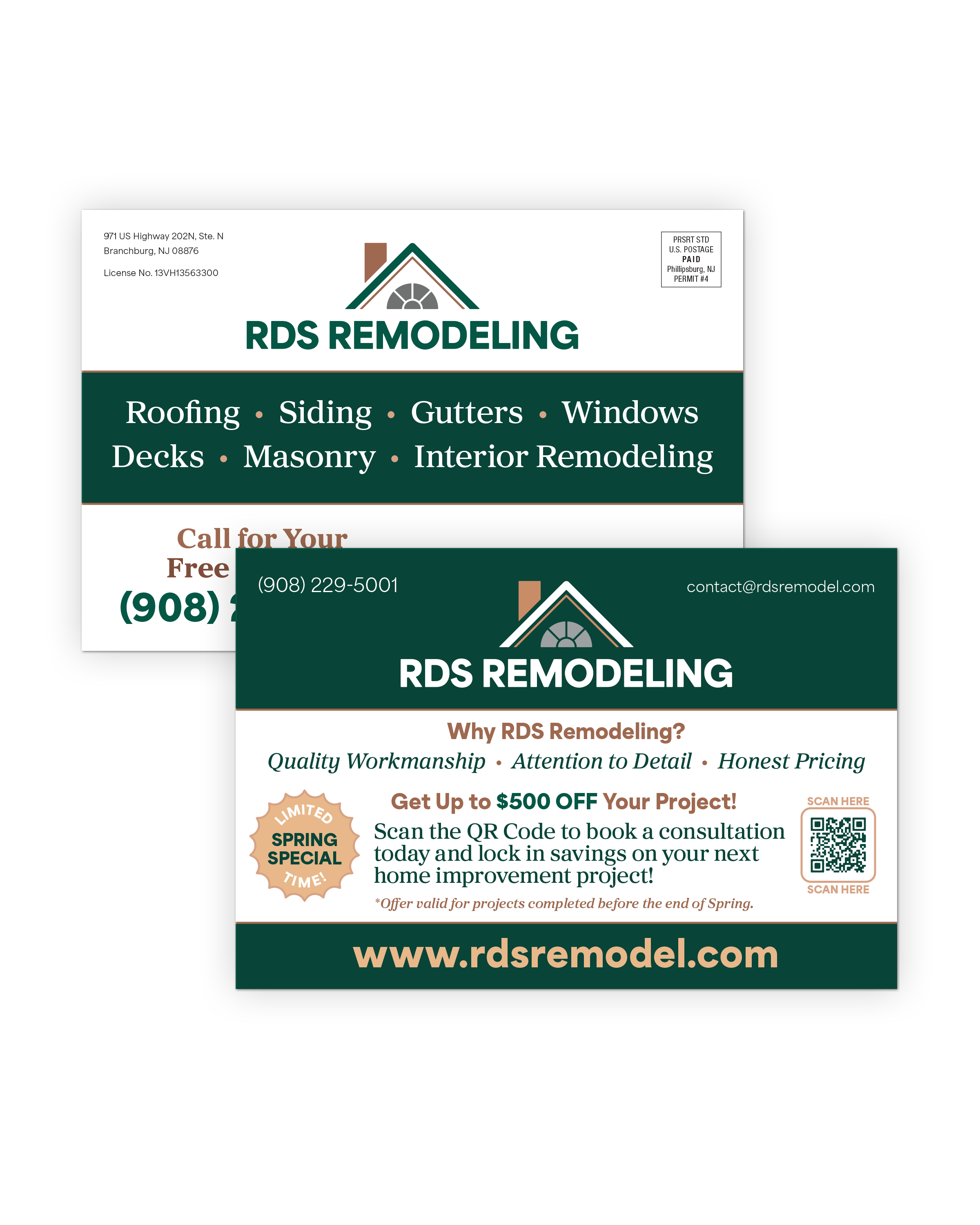 Mail Postcard Advertisement for RDS Remodeling