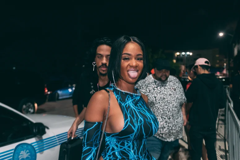 saweetie arriving to the wynwood factory. by exclusiveaccess.net