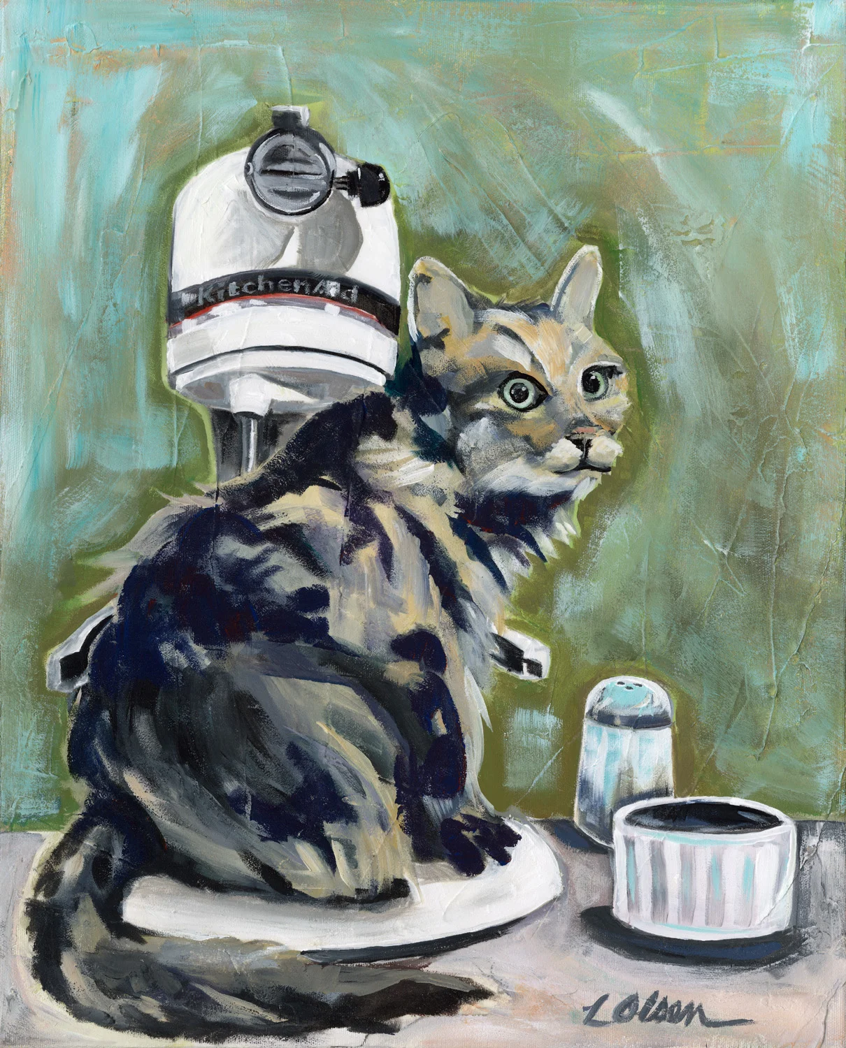 Cat in the kitchen Aid